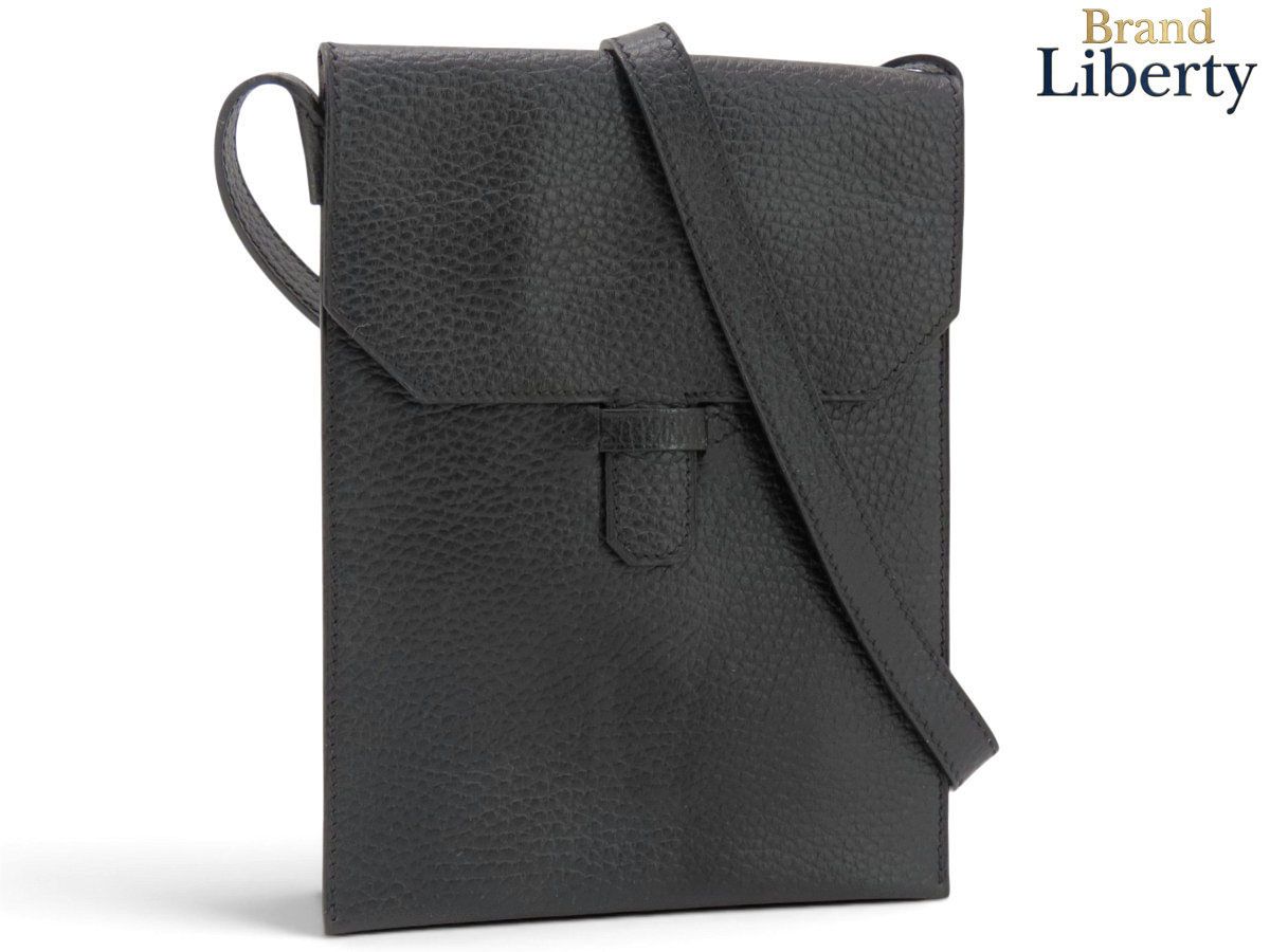 【新品同様】エルメス HERMES アメリ ショルダーバッグ ショルダーポーチ ポシェット フォンポーチ フォンケース アメリー ブラック シルバー金具 アルデンヌ □D刻