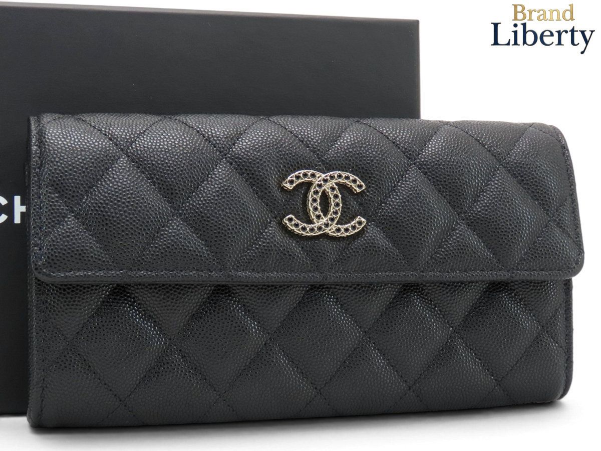 CHANEL シャネル マトラッセ キャビアスキン ココマーク 長財布 激レア新古品】シャネル CHANEL マトラッセ ココマーク キャビアスキン
