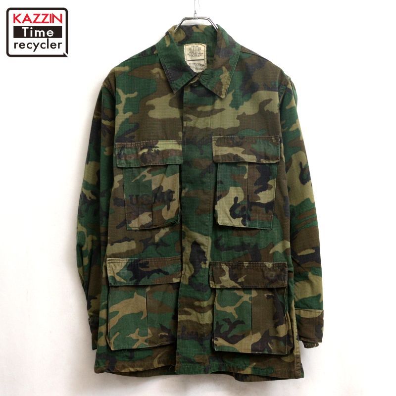70s vintage USMC グリーンリーフカモ BDU コンバット リップストップ ミリタリージャケット メンズ 表記XS-SHORTサイズ