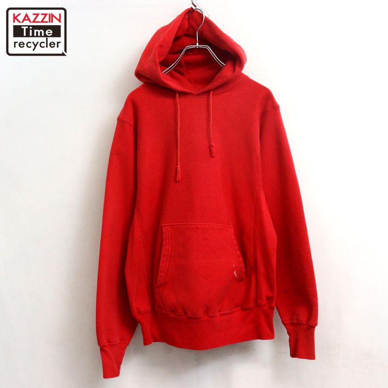 90s USA製 vintage Champion 無地 ダブルネーム リバースウィーブスウェットパーカー メンズ Mサイズ相当