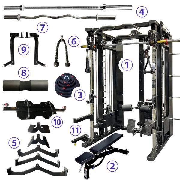 【引き取り限定】5in1複合型マシン(カウンター式：スミスバー7㎏タイプ)