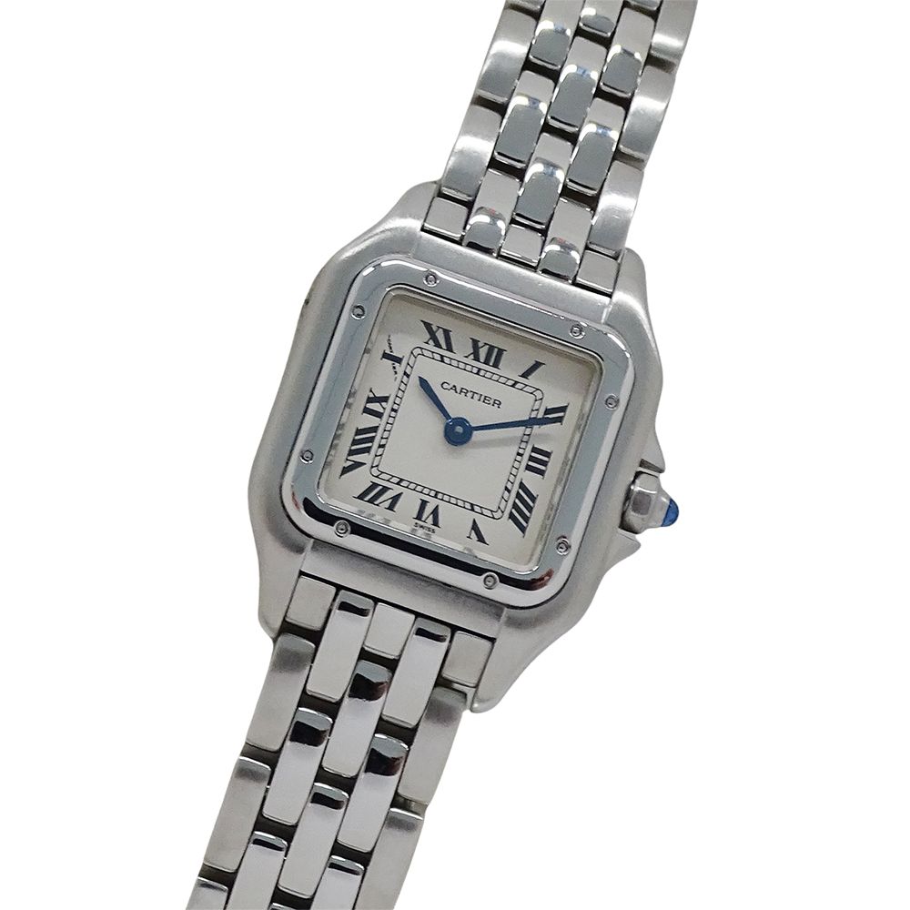 カルティエ Cartier 時計 レディース ブランド パンテール SM クオーツ QZ ステンレス SS W25033P5 シルバー アイボリー 磨き済み 【中古】