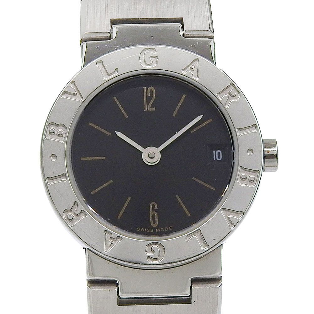 【BVLGARI】ブルガリ B-zero1 ビーゼロワン BB23SS ステンレススチール シルバー クオーツ アナログ表示 レディース 黒文字盤 腕時計