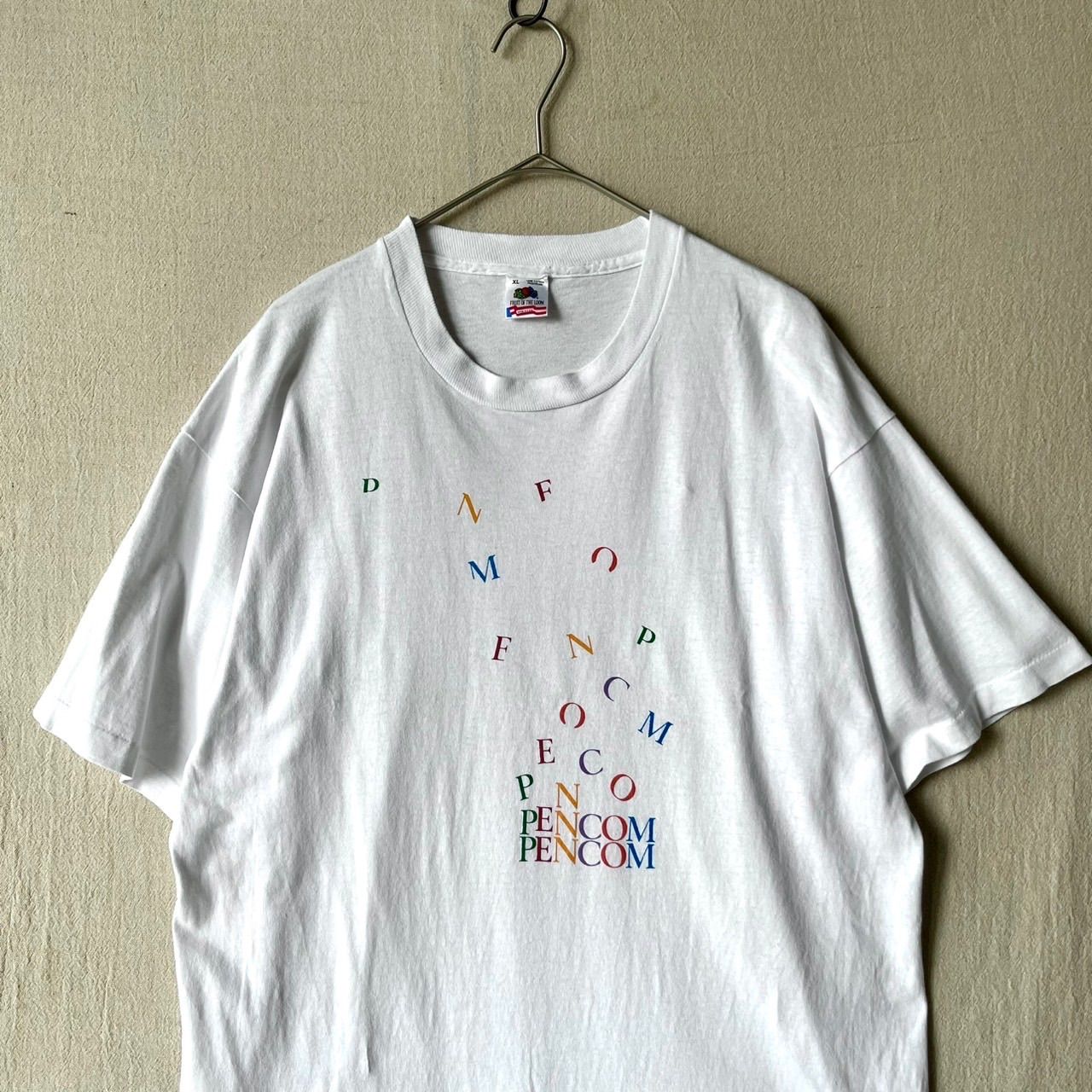 USA製 90s FRUIT OF THE LOOM Tシャツ / XL コットン ホワイト プリント 半袖 ビンデージ T6-05031-9277