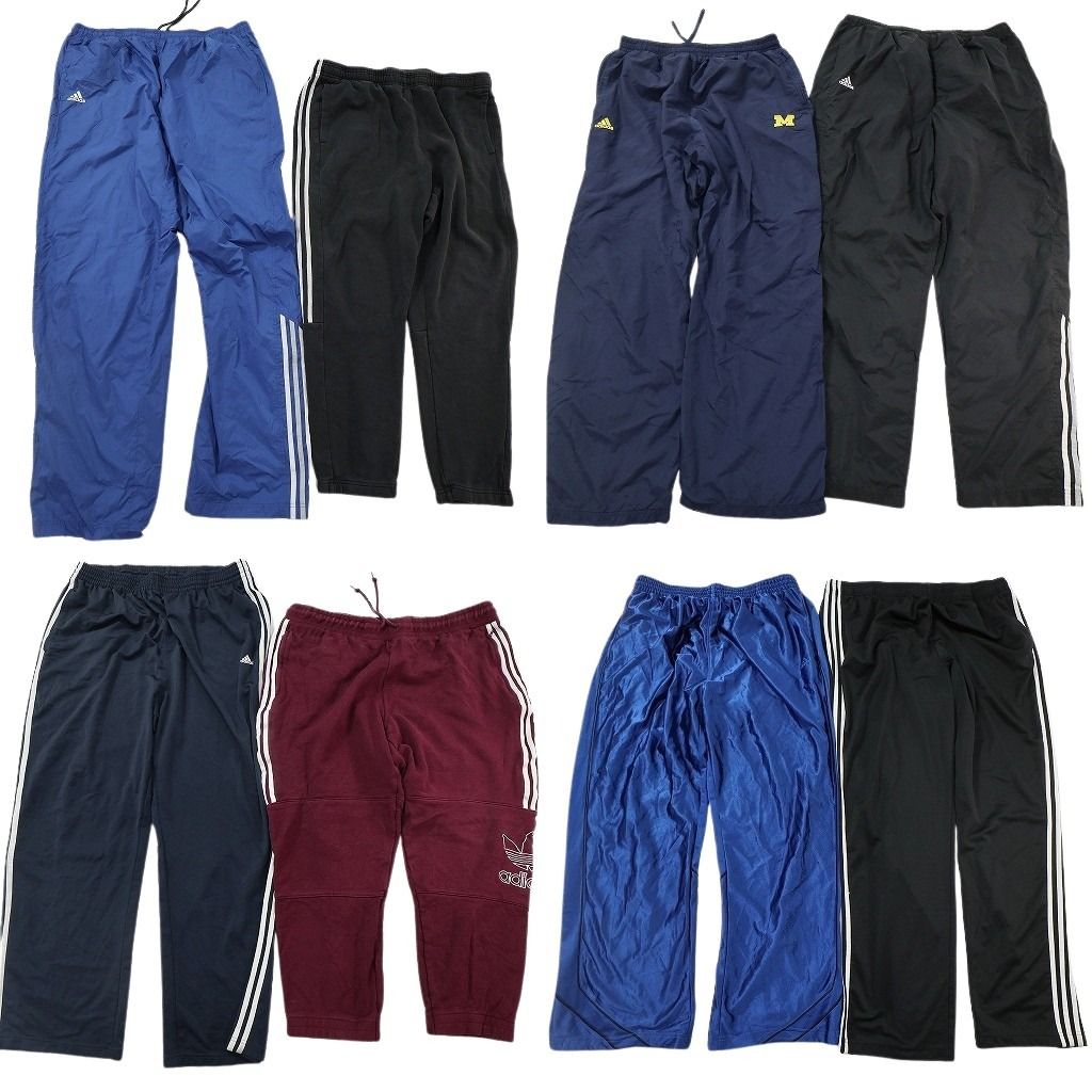 古着卸 まとめ アディダス パンツMIX 8枚セット ( メンズ 2XL/3XL ) スウェパン ナイロンパンツ トラックパンツ ライン 中古 古着 NF0041