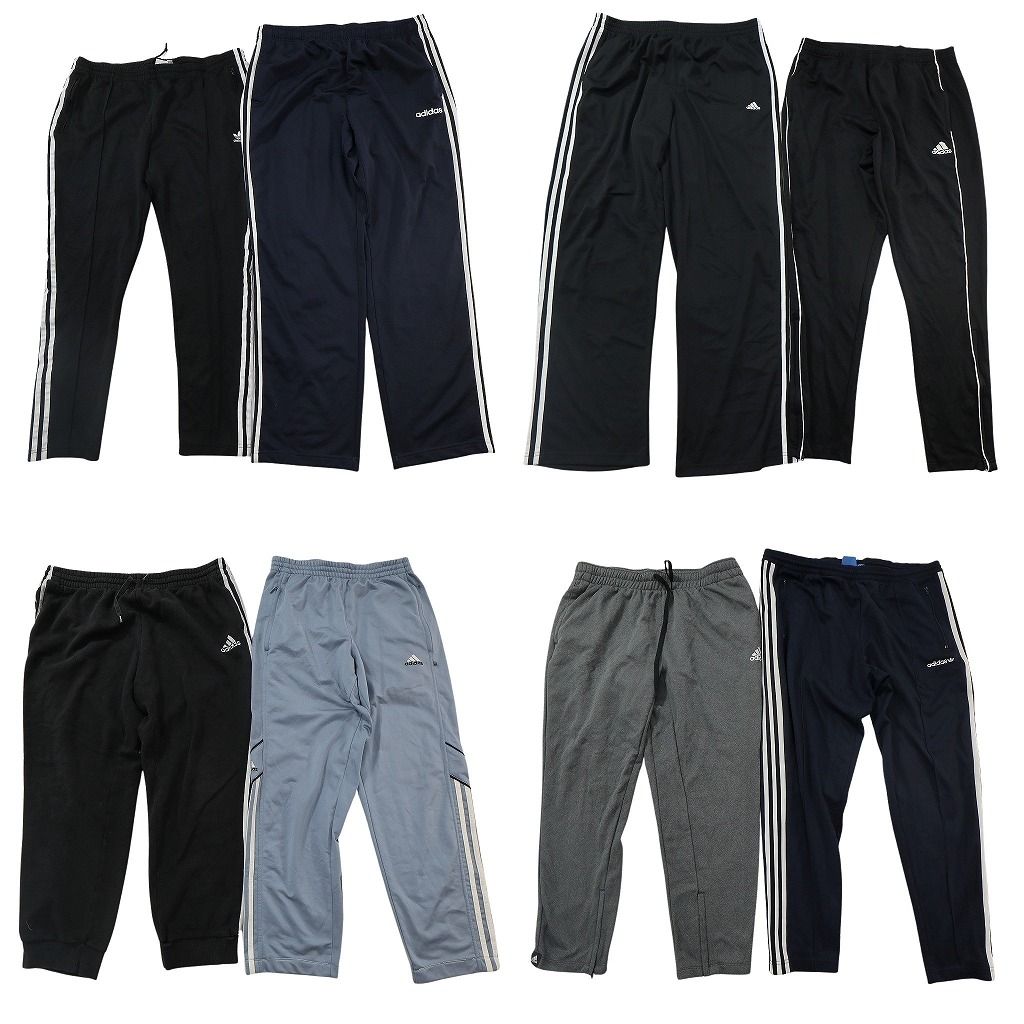 古着卸 まとめ売り アディダス パンツMIX 8枚セット ( メンズ XL ) スウェパン ナイロンパンツ トラックパンツ ライン 中古 古着 NF0046