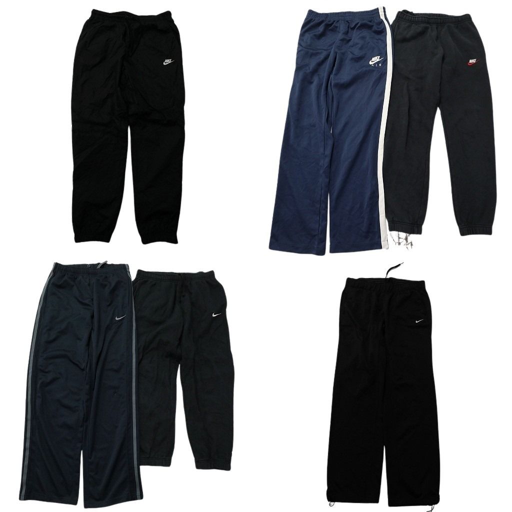 古着卸 まとめ売り ナイキ パンツMIX 6枚セット ( メンズ M ) スウェパン トラックパンツ ライン ブラック 中古 古着 NF0090
