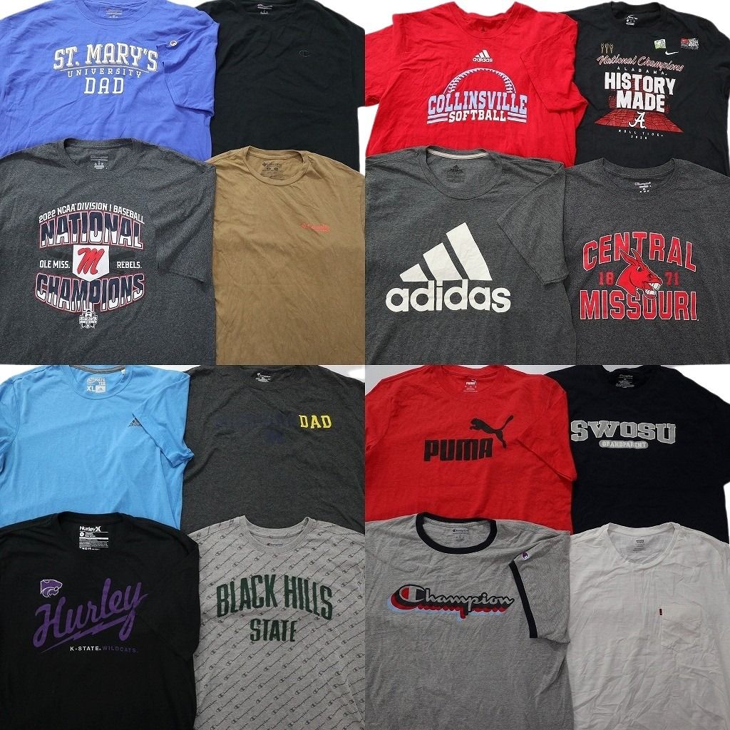 古着卸 まとめ売り ブランドMIX Tシャツ 16枚セット ( メンズ XL ) リーバイス コロンビア チャンピオン ナイキ 中古 古着 NF0098