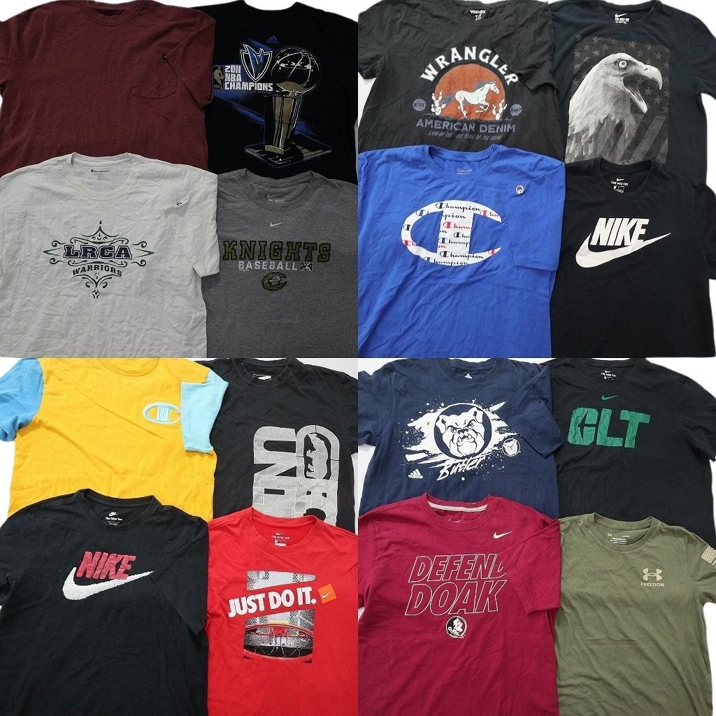 古着卸 まとめ売り ブランドMIX Tシャツ 16枚セット ( メンズ L ) ディッキーズ ナイキ チャンピオン ラングラー 中古 古着 NF0100