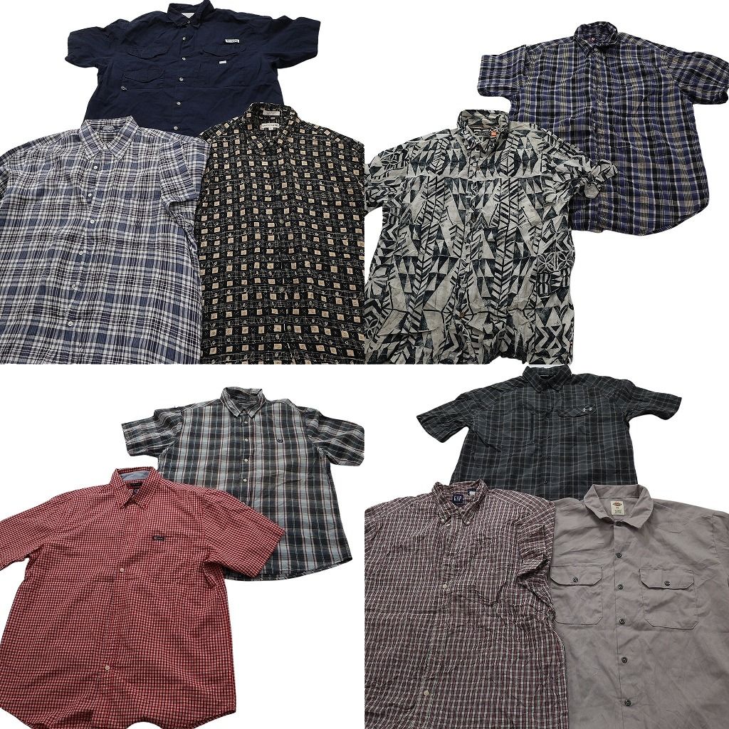 古着卸 まとめ売り ブランドMIX 半袖シャツ 10枚セット ( メンズ XL ) GAP コロンビア クイックシルバー ノーティカ 中古 古着 NF0116