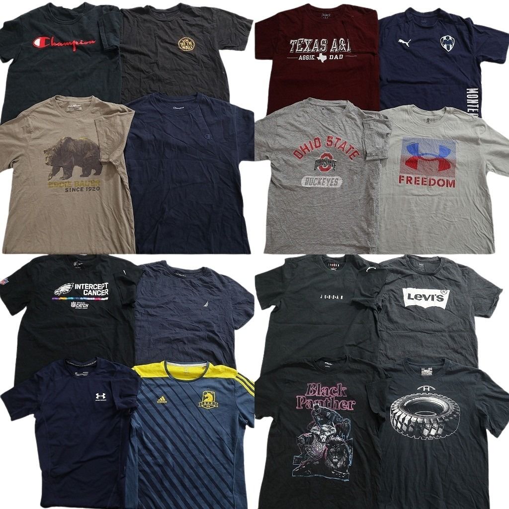 古着卸 まとめ売り ブランドMIX Tシャツ 16枚セット ( メンズ M ) ジョーダン ノースフェイス オールドネイビー ナイキ 中古 古着 NF0129