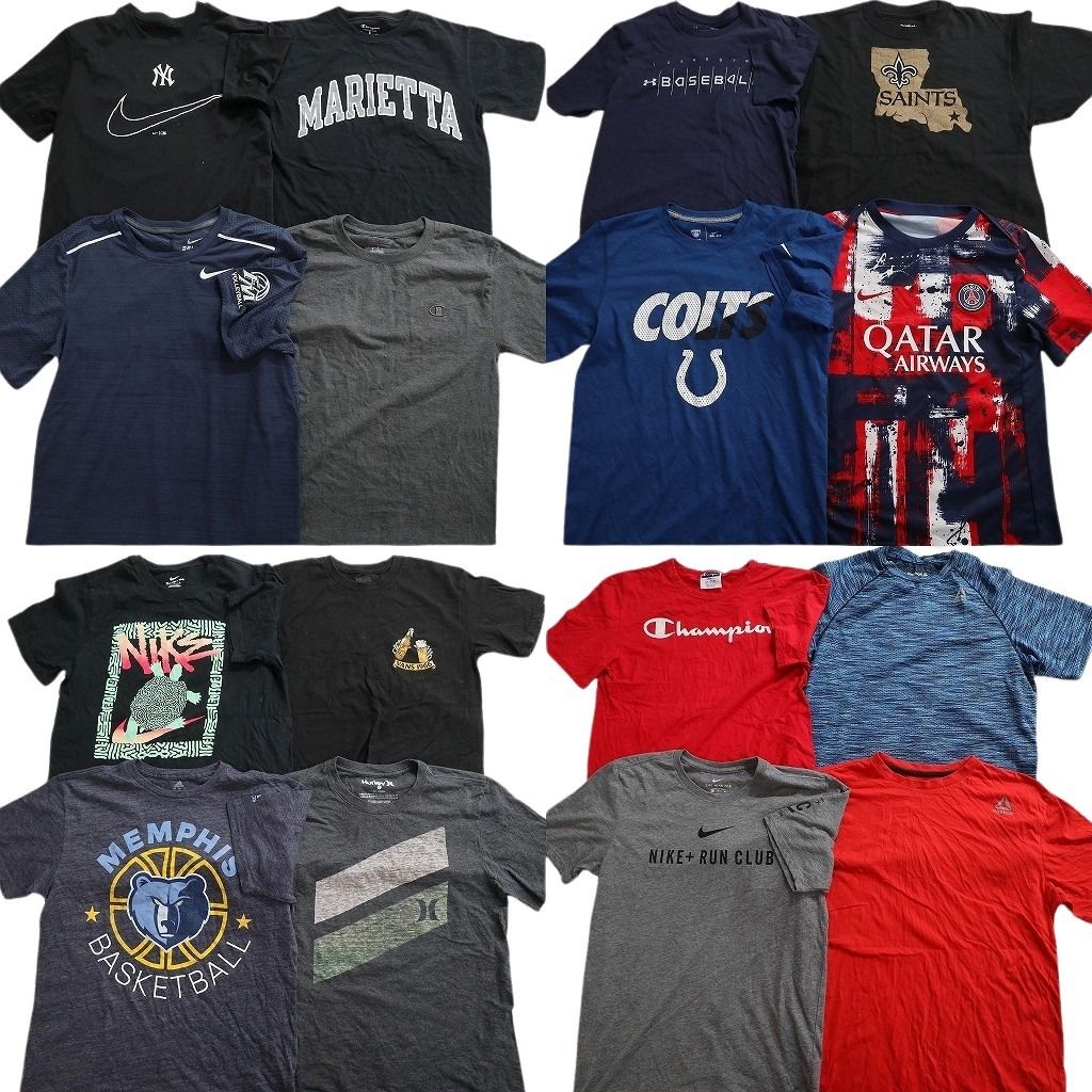 古着卸 まとめ売り ブランドMIX Tシャツ 16枚セット ( メンズ S ) アディダス ナイキ リーボック チャンピオン 中古 古着 NF0132