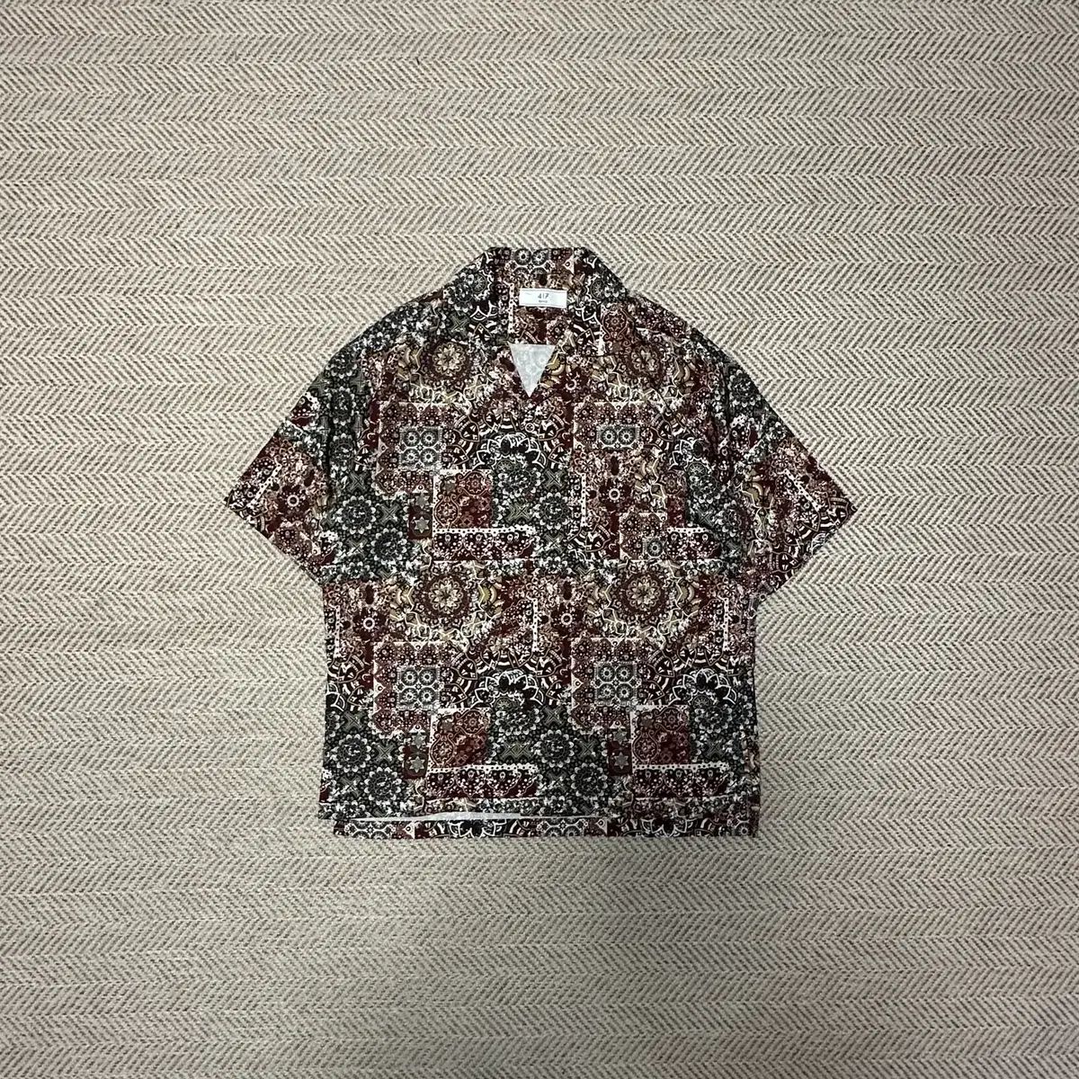 417 EDIFICE エスニック オープンカラーシャツ
