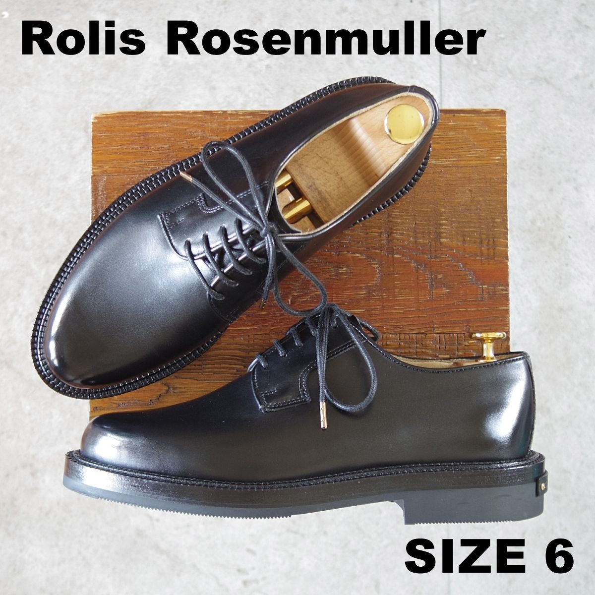 ほぼ試着程度★(独)ロリス・ローゼンミュラー SIZE 6【定価￥168,100-★プレーントゥ/Julius Obsidian】カーフ/黒/メンズ★o909