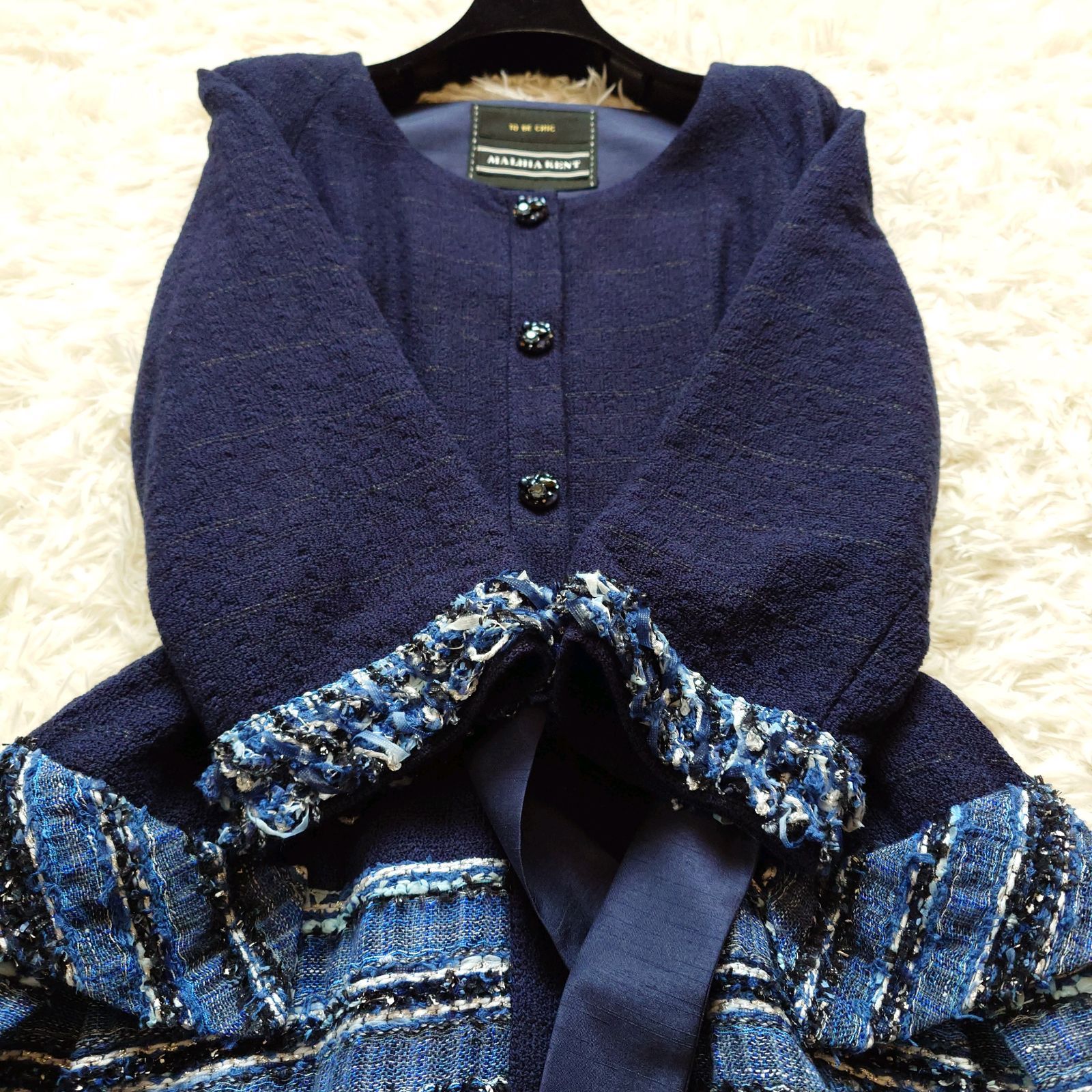 極美品】TO BE CHIC × MALHIA KENT 高級 マリアケント ツイード 切替
