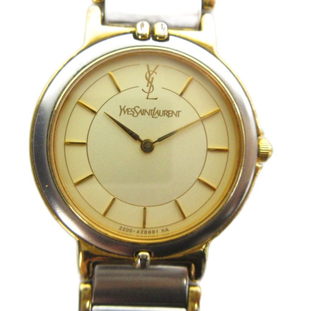イヴサンローラン YVES SAINT LAURENT 2200-228481 腕時計 ウォッチ クォーツ ロゴ シルバー色 ■GY18 /MQ