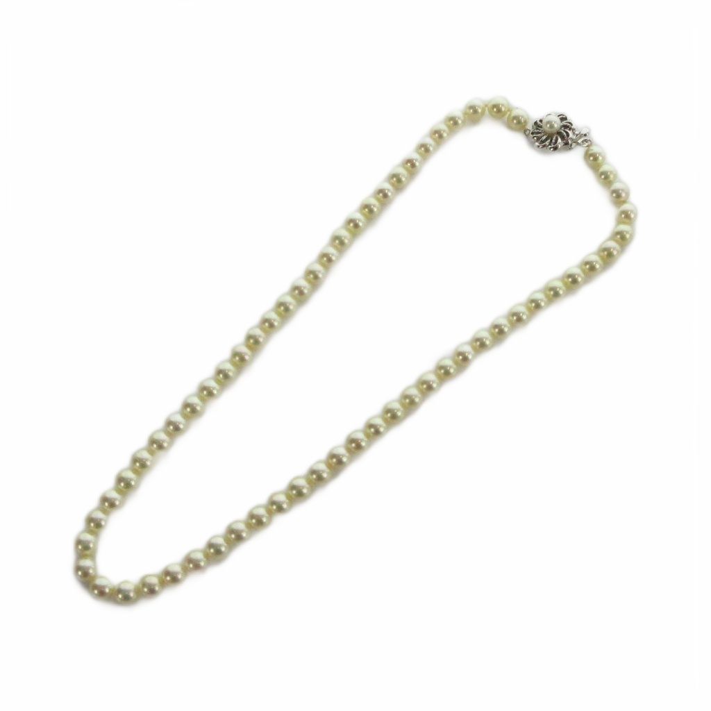 ノーブランド品 ネックレス アクセサリー 真珠 パール Silver925 6mm 白 ホワイト ■GY11 /MQ
