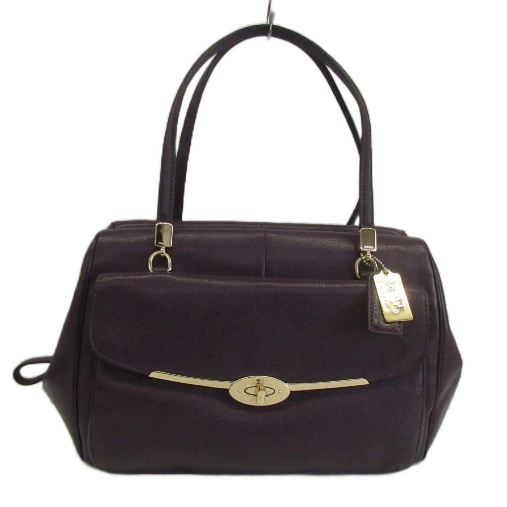 コーチ COACH マディソン レザー マデリン イーストウェスト サッチェル ハンドバッグ ショルダー 2WAY ロゴ ゴールド金具 紫 パープル 25166 /XZ ■GY18