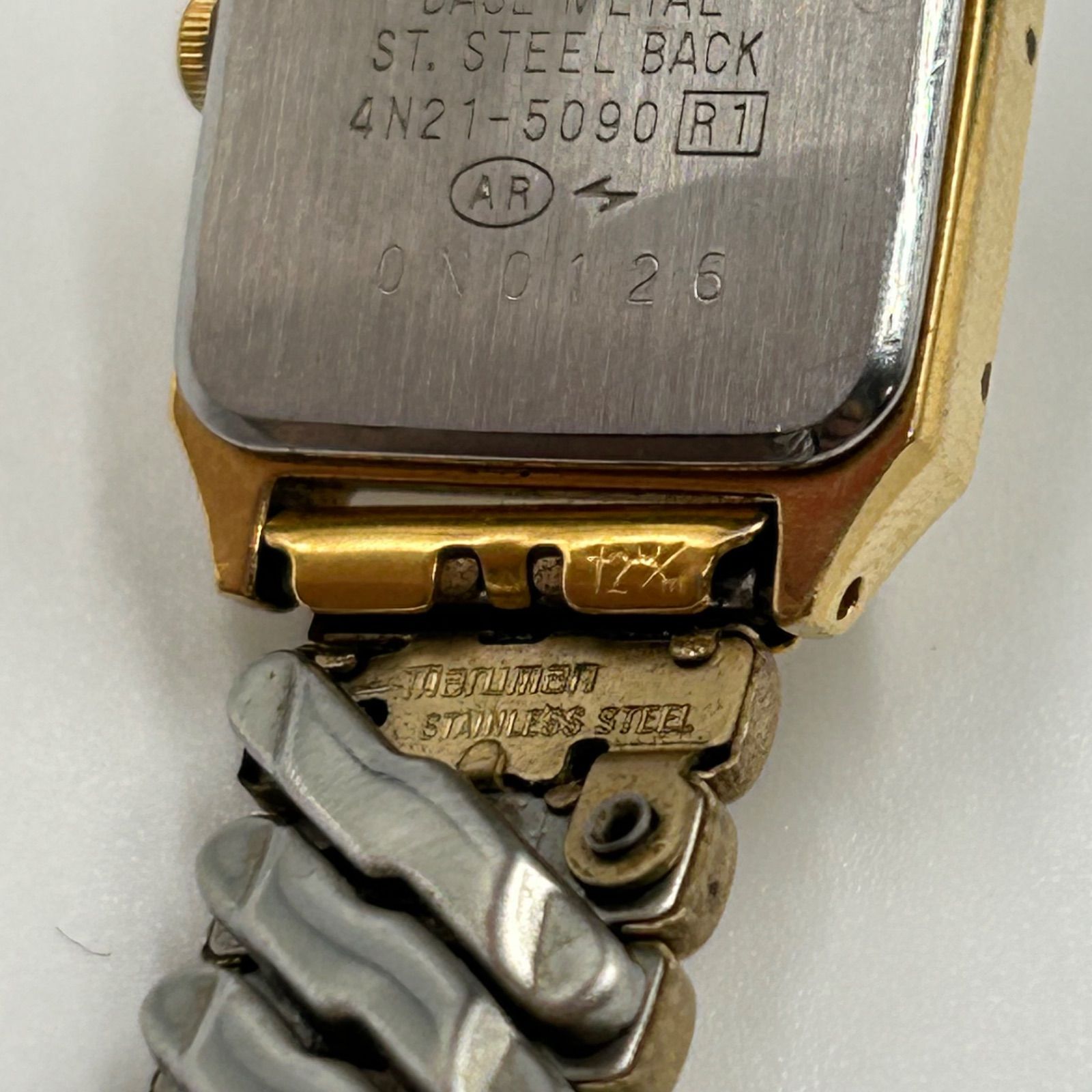 SEIKO 4N21-5090 セイコー スクエア ゴールド レディース 腕時計