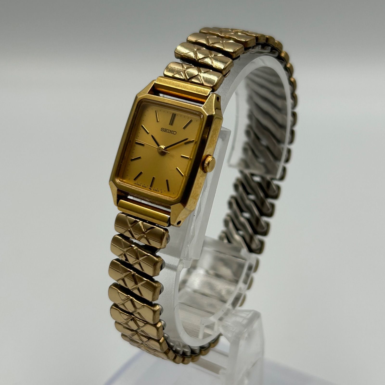 SEIKO 4N21-5090 セイコー スクエア ゴールド レディース 腕時計