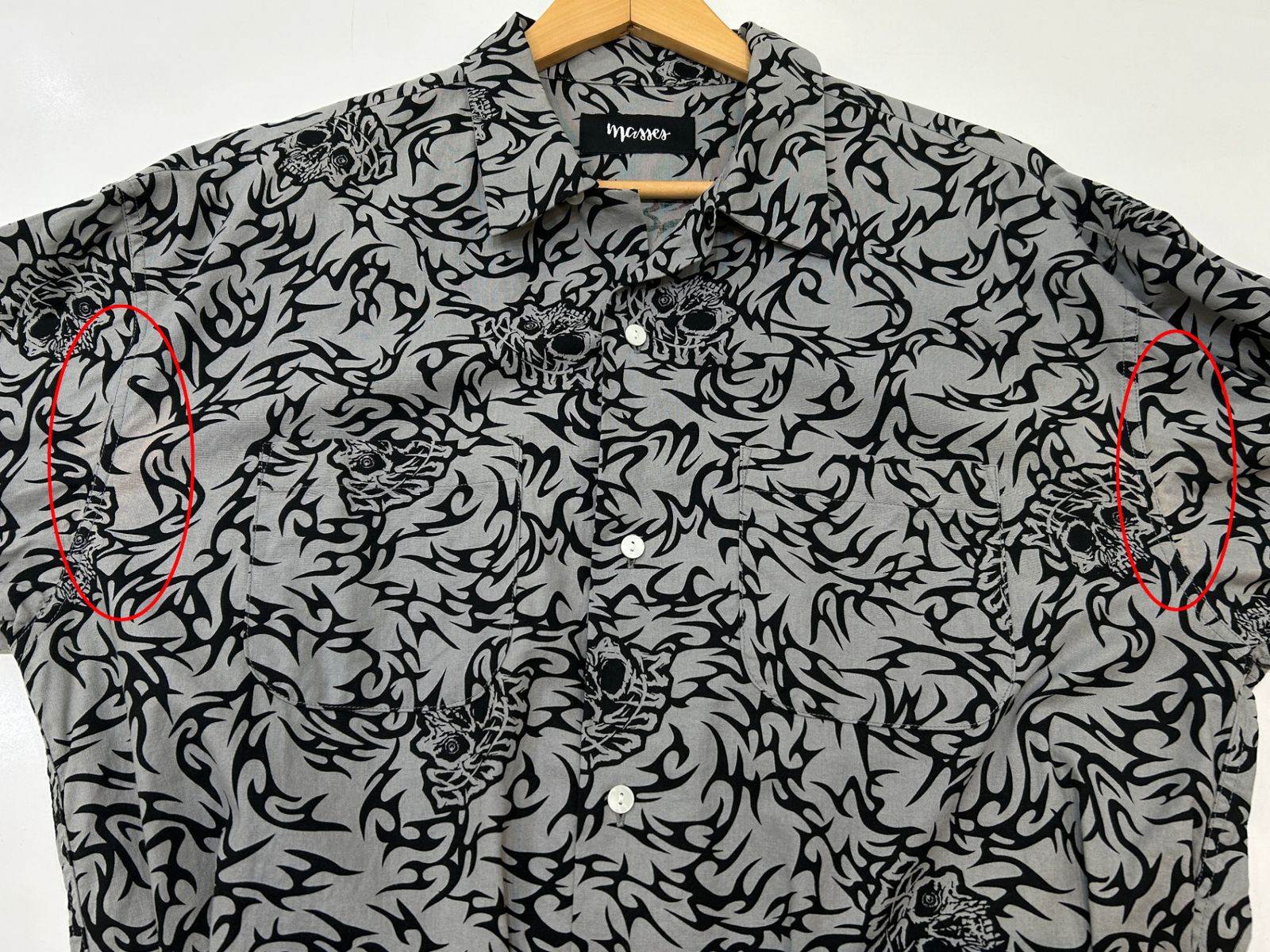 スカル柄長袖シャツ 3色セット MASSES (M) スカル柄 長袖シャツ SHIRT SKULL マシス メンズ K5-144