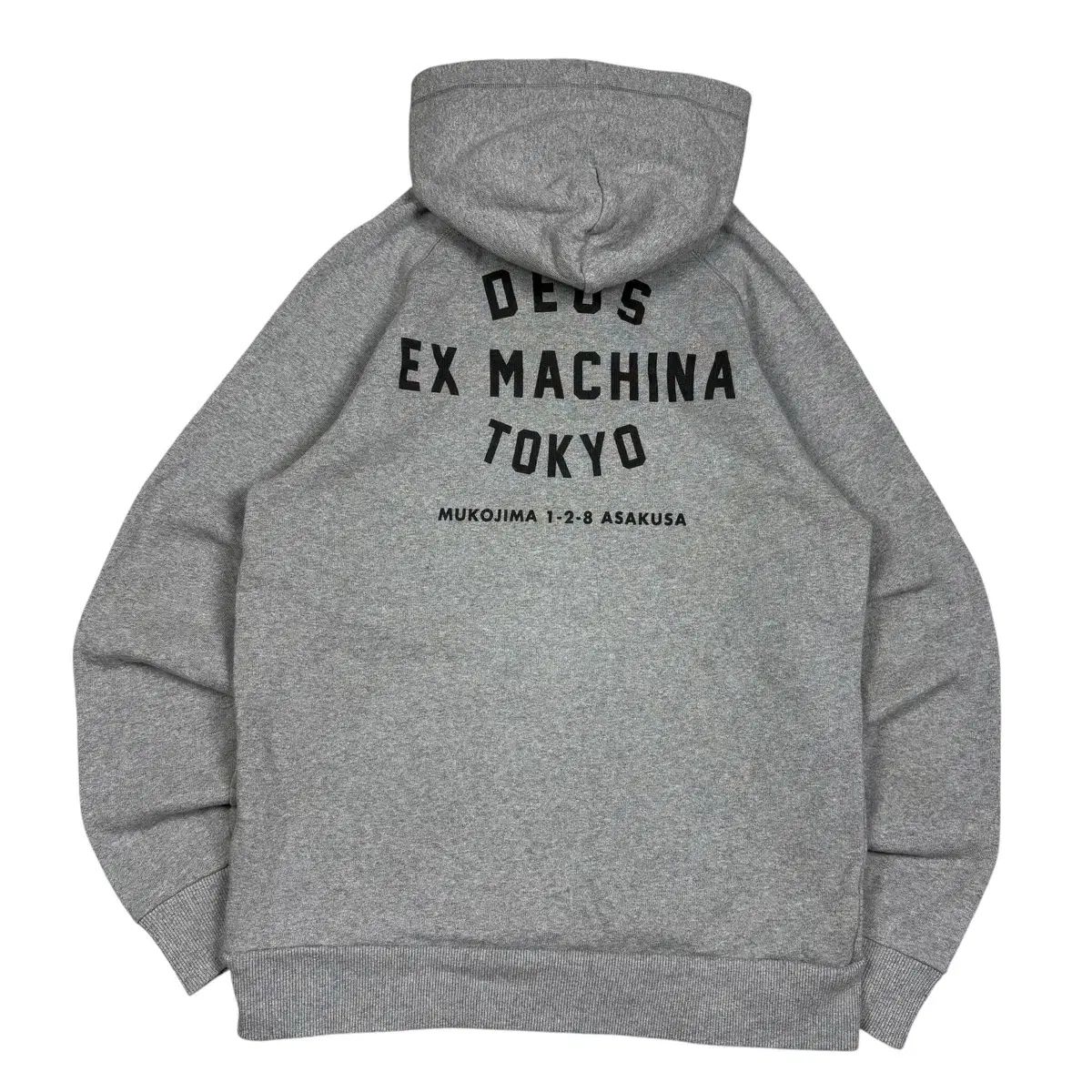 DEUS EX MACHINA デウスエクスマキナ TOKYO 東京 WHO フードTシャツ グレー