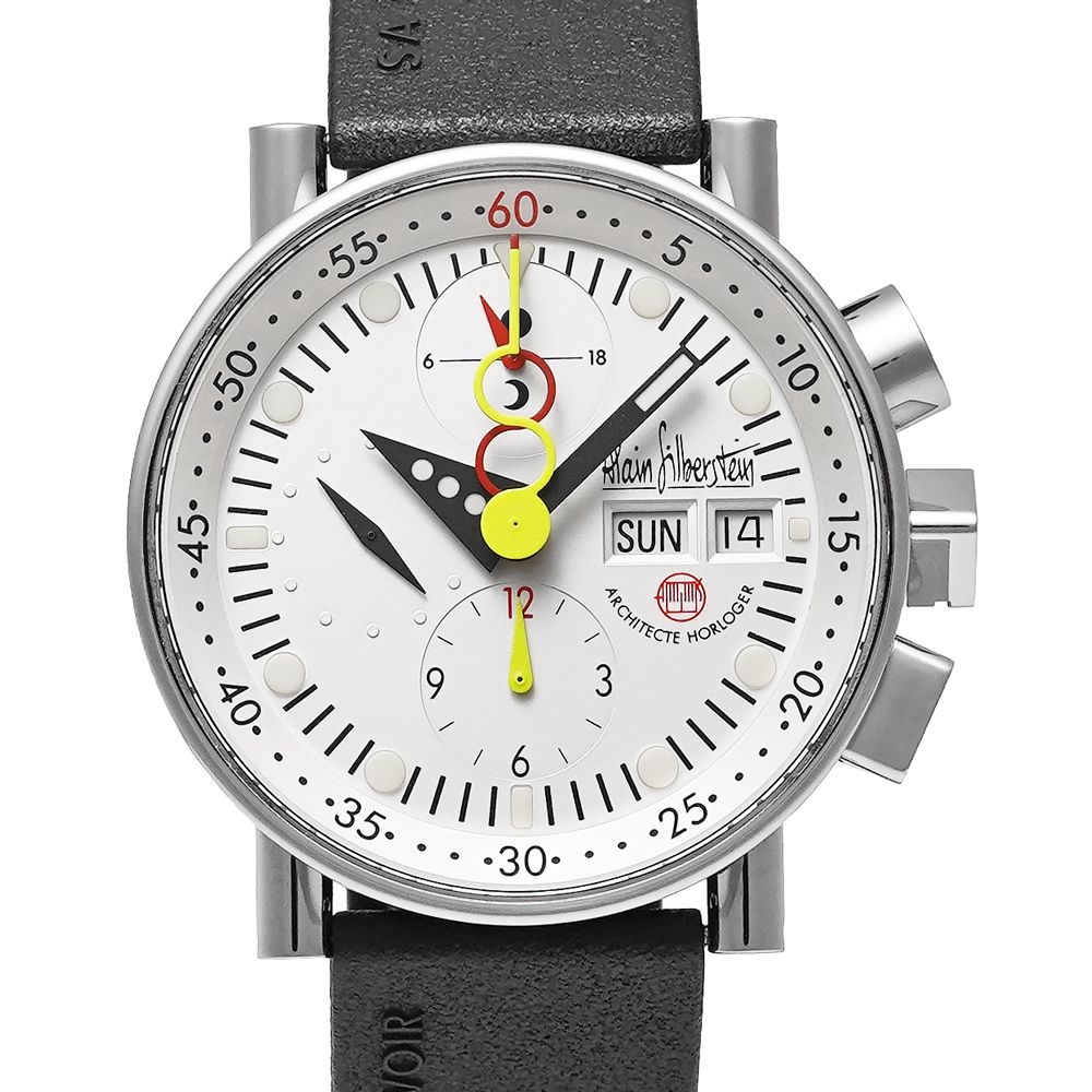 Alain Silberstein クロノバウハウス デイデイト Ref.LWO5100 中古品 シルバー メンズ 腕時計