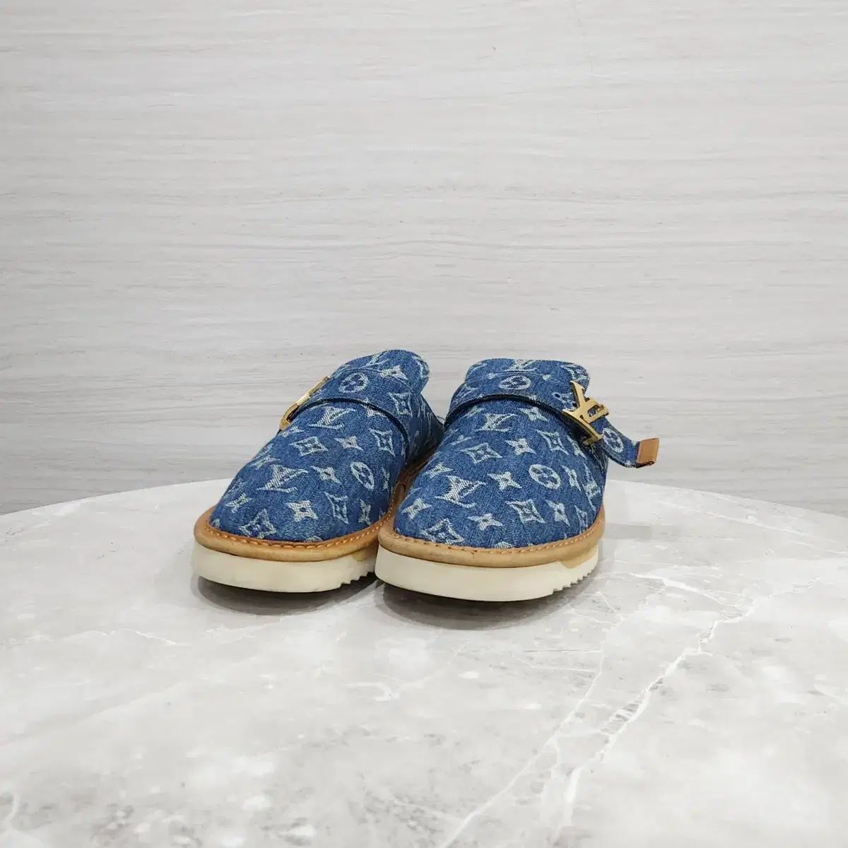 9 / ルイヴィトン NIGO LV デニム モノグラム コージー ミュール スリッパ