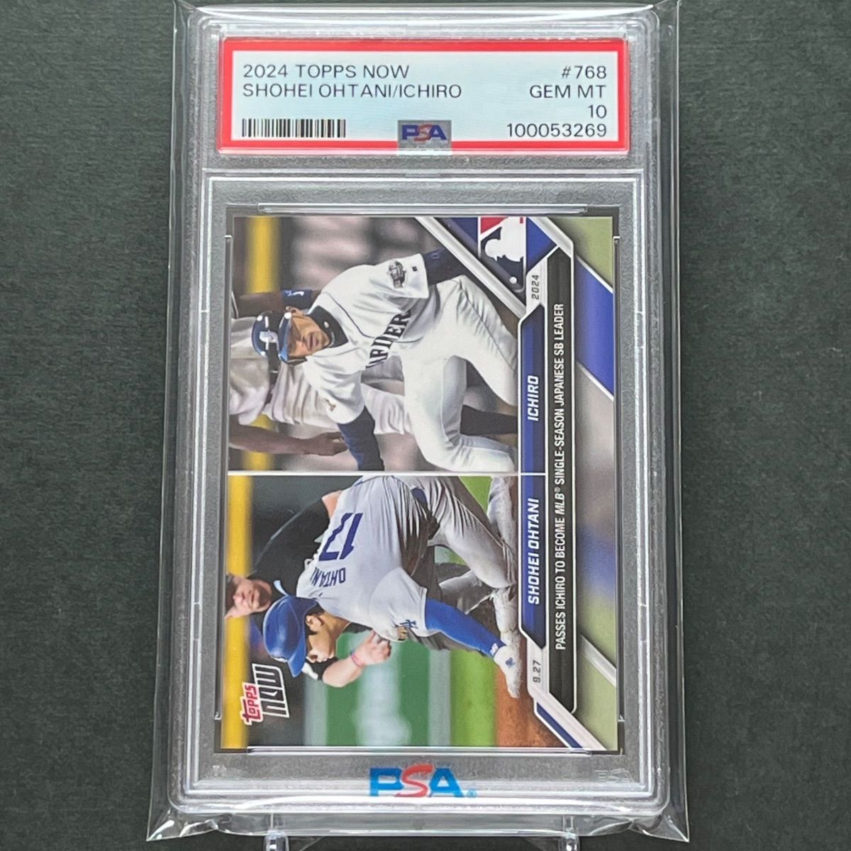 768【PSA10】PSA専用袋入り！大谷翔平シーズン盗塁数イチローを超え日本人最多　2024 Topps now #768 Ichiro Shohei Ohtani