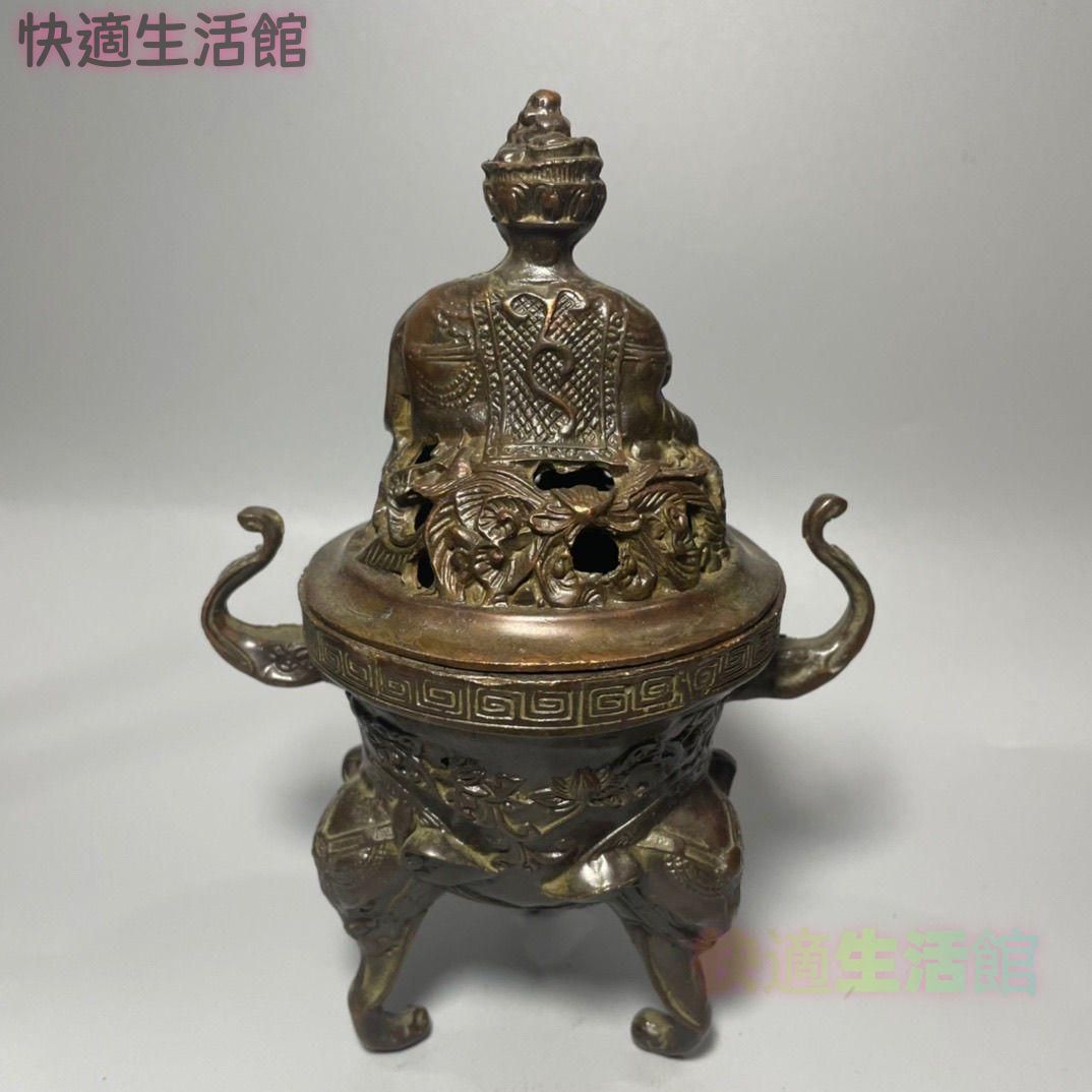 鶴の蓮華炉 香炉 香道具 工芸品 美術品 置物 GY529