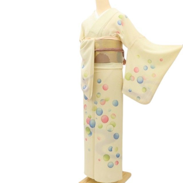百華❀Y5018◇正絹 夏着物 絽 水玉 手縫い仕立て 訪問着 - メルカリ