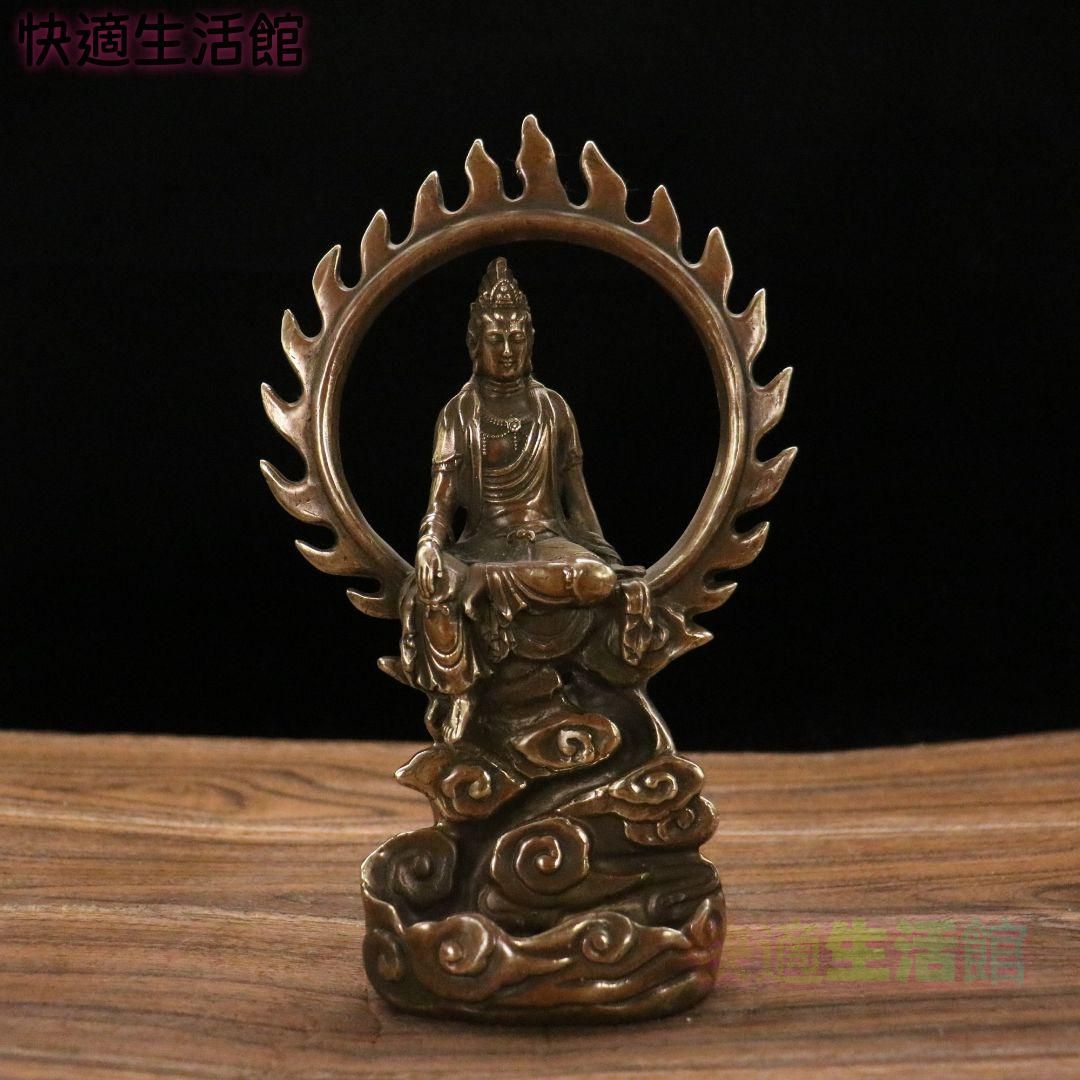 倒流香観音 自在観音 仏像香炉 香座 置物 GY529