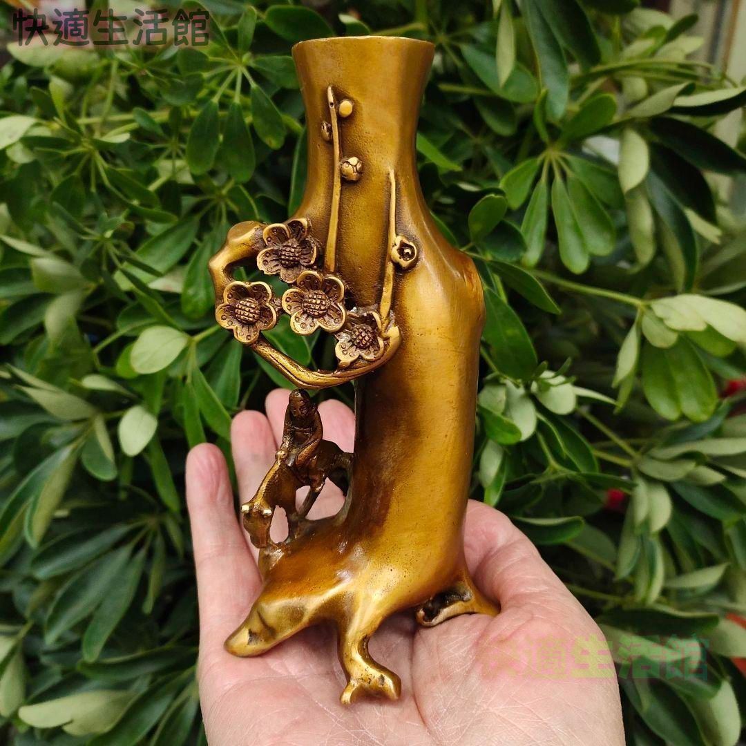 銅器 梅花の切り株 走馬観花 筆箱 書道具 文房具 工芸品 美術品 置物 銅器 梅花の切り株 走馬観花 筆箱 書道具 文房具 工芸品 美術品 置物