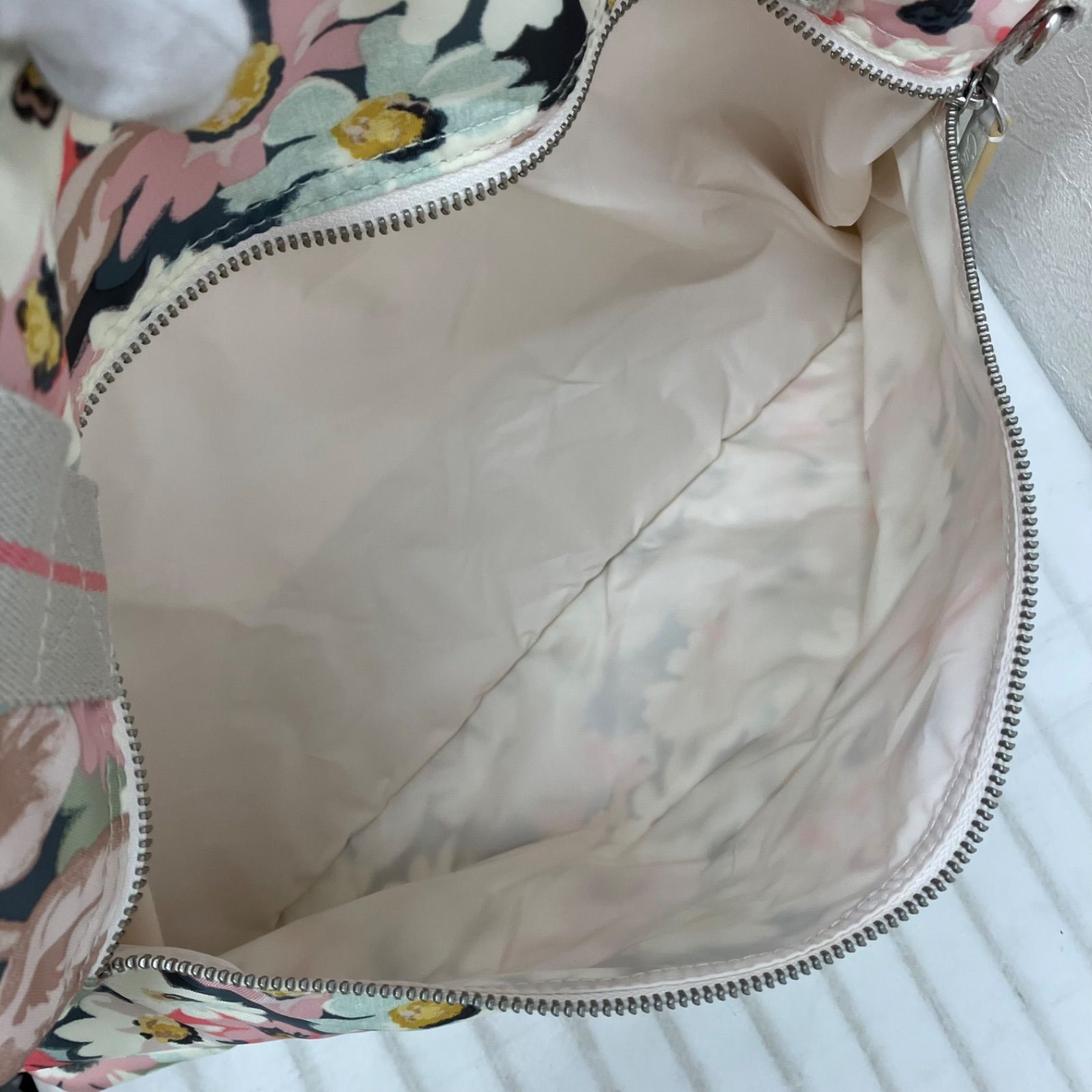 3774 Cath Kidston キャスキッドソン ボストンバッグ 花柄 総柄 白