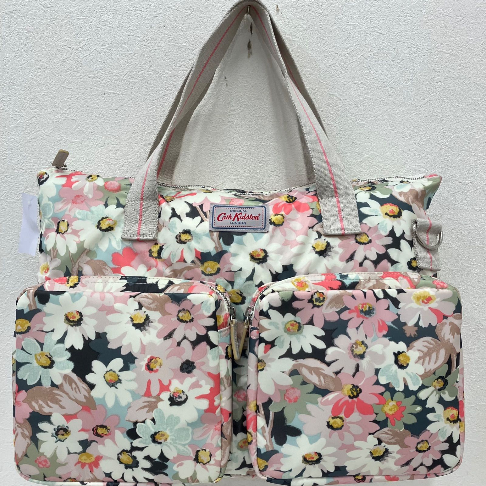 3774 Cath Kidston キャスキッドソン ボストンバッグ 花柄 総柄 白
