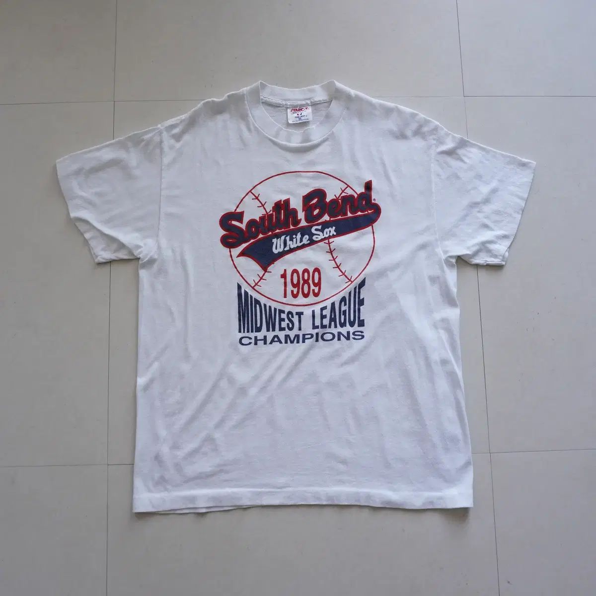 80s ヴィンテージ Selec-T サウスベンド 白 ソックス Tシャツ XL