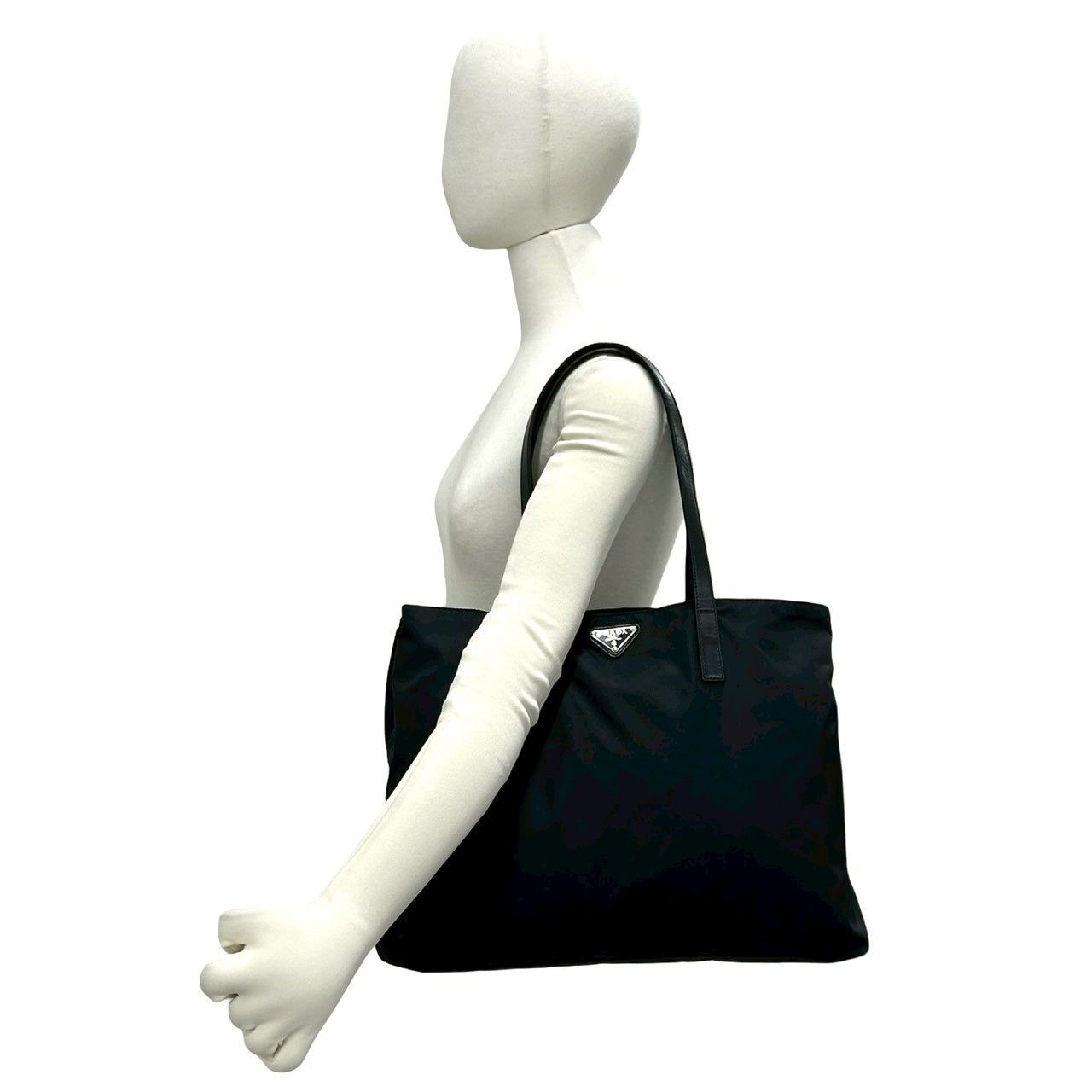 極 美品 PRADA プラダ 三角ロゴ 金具 テスート ナイロン レザー 本革