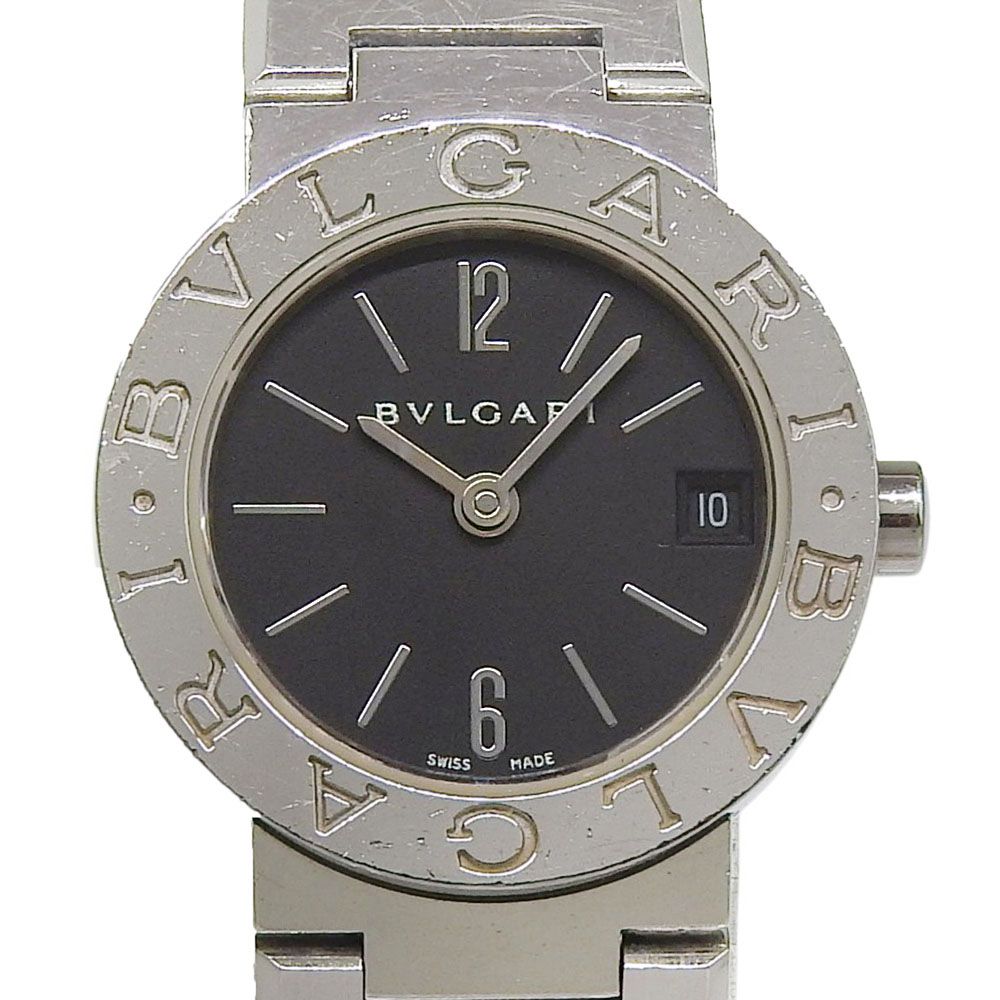 【BVLGARI】ブルガリ ブルガリブルガリ BB23SSD ステンレススチール クオーツ アナログ表示 レディース 黒文字盤 腕時計