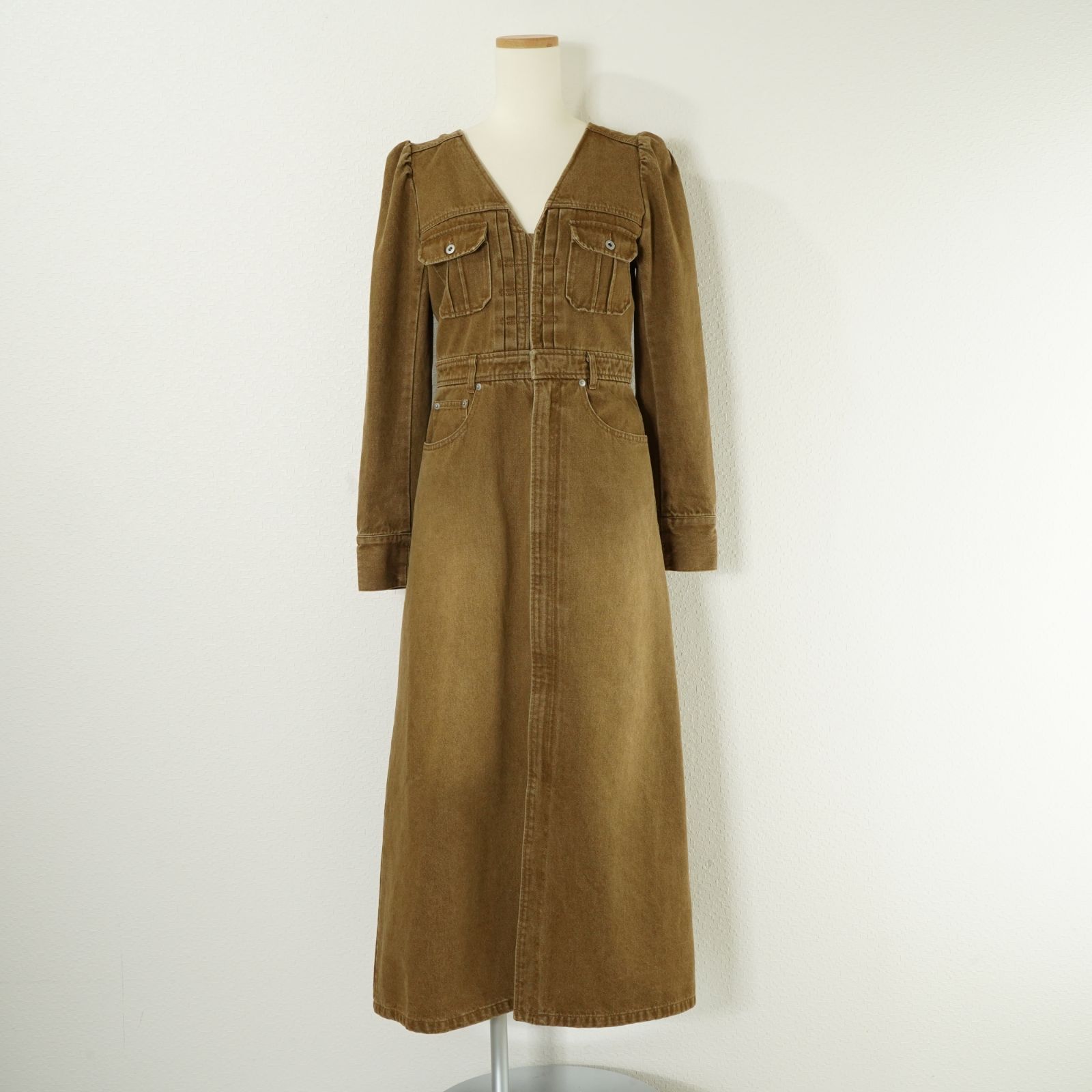 AMERI アメリ ADORABLE BACK RIBBON DENIM DRESS バックリボン デニム ドレス ワンピース ロング 長袖