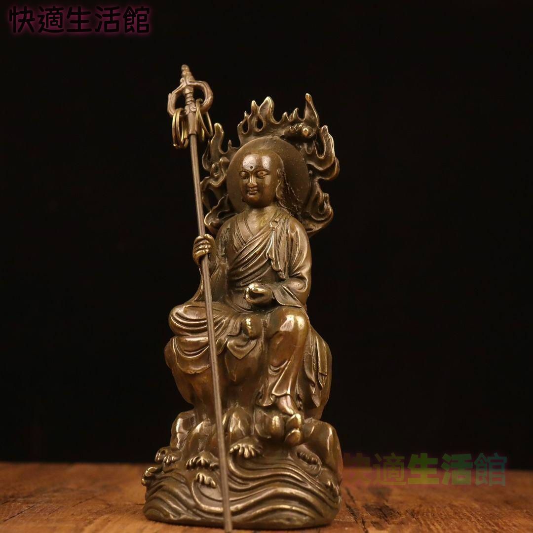 地蔵 菩薩 観音 銅製 仏像 彫刻 置物 開運 風水 GY529