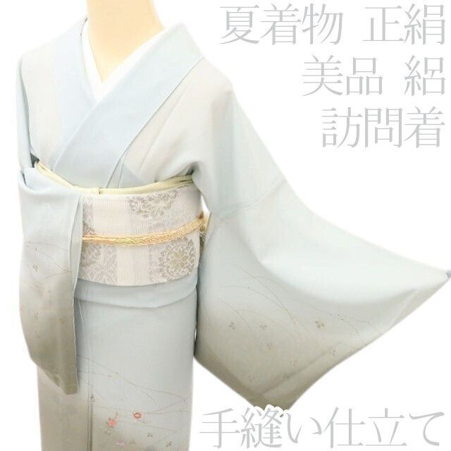 百華❀Y5019◇美品 正絹 夏着物 絽 手縫い仕立て 訪問着 - メルカリ