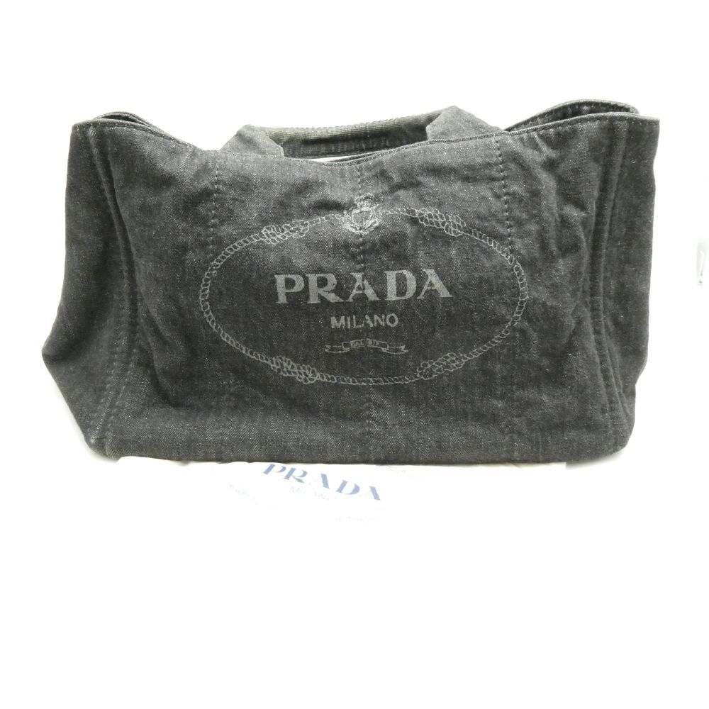 美品 PRADA プラダ カナパ ハンドバッグ デニム Mサイズ B2642B レディース AO4241W1