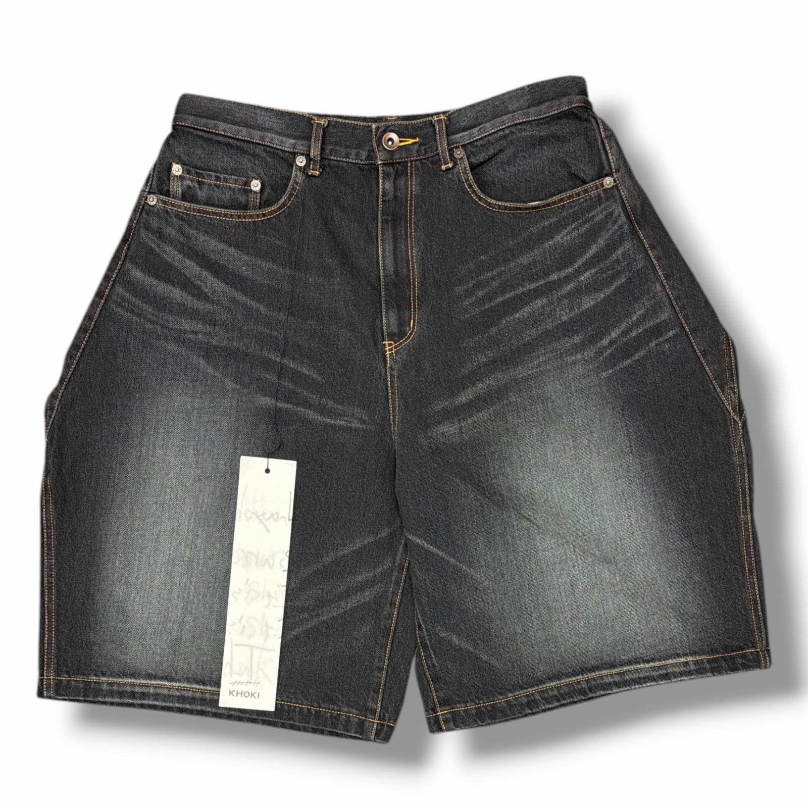 参考上代41800円 未使用 KHOKI 3D Cutting Half Denim Pants 
