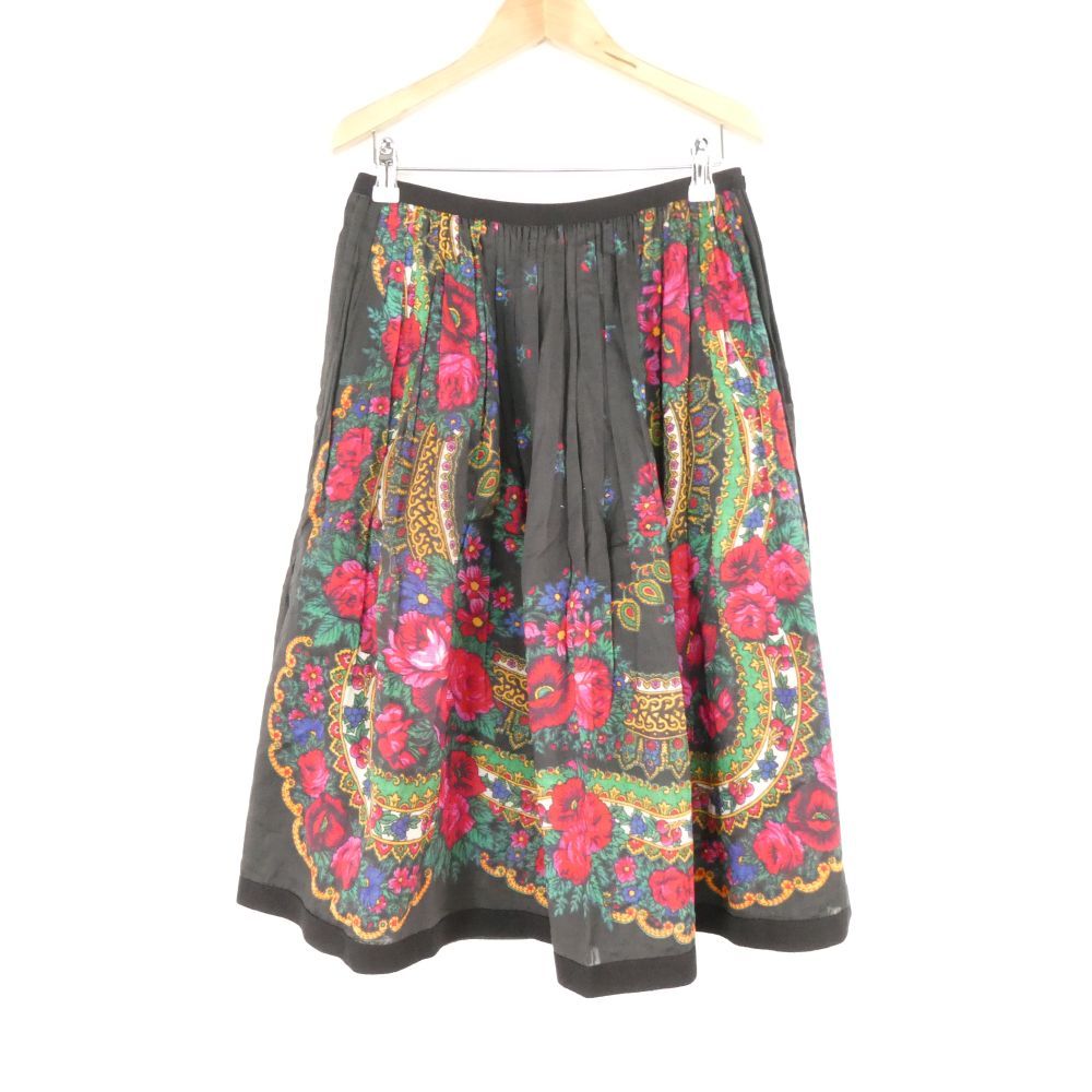 tricot COMME des GARCONS トリココムデギャルソン TM-S045 スカート M コットン100％ ロング丈 花柄 フラワー レディース AM8897A93
