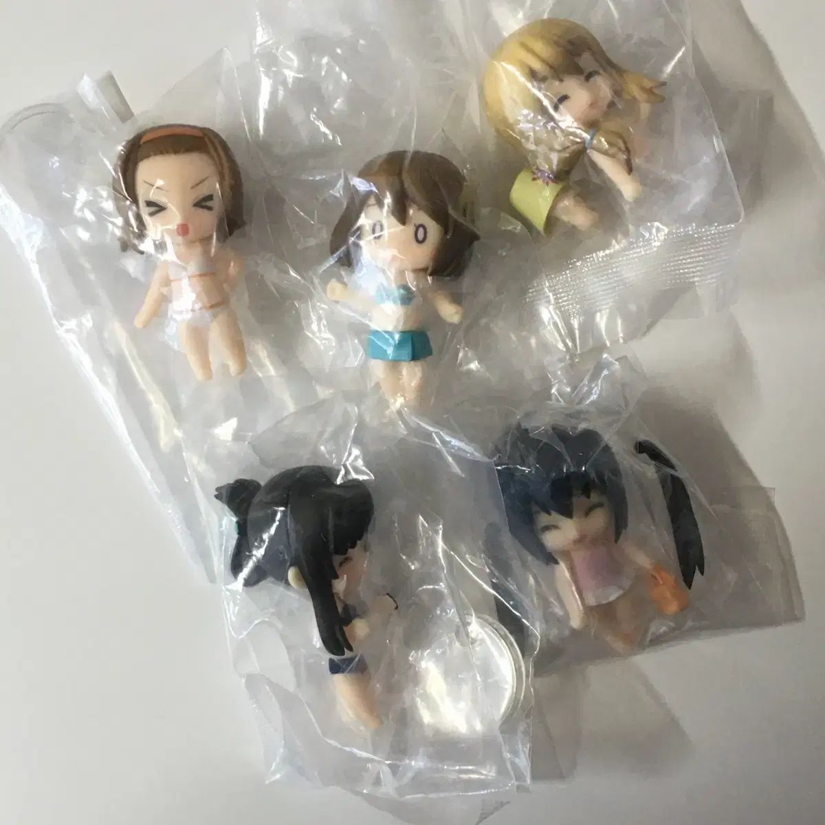 5種まとめ売り) けいおん！水着 ぷちぬい ねんど ゆい 梓 りつ 青葉 つむぎ
