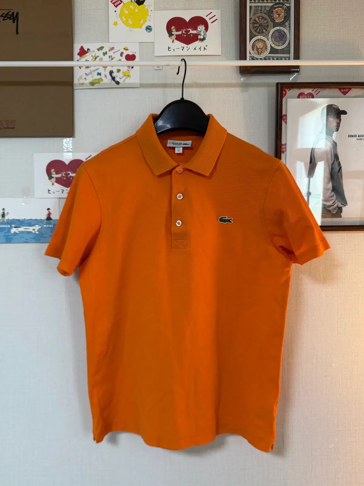 (95)ラコステ コットン カラーTシャツ オレンジ