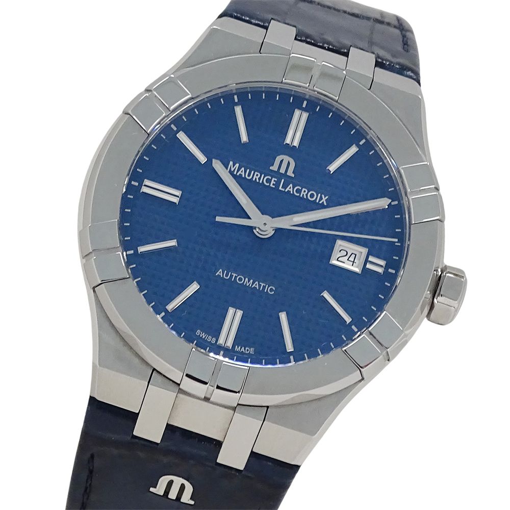 モーリスラクロア Maurice Lacroix アイコン AI6008 時計 メンズ ブランド デイト 自動巻き AT ステンレス SS レザー 裏スケ 磨き済み 【中古】 81,290円