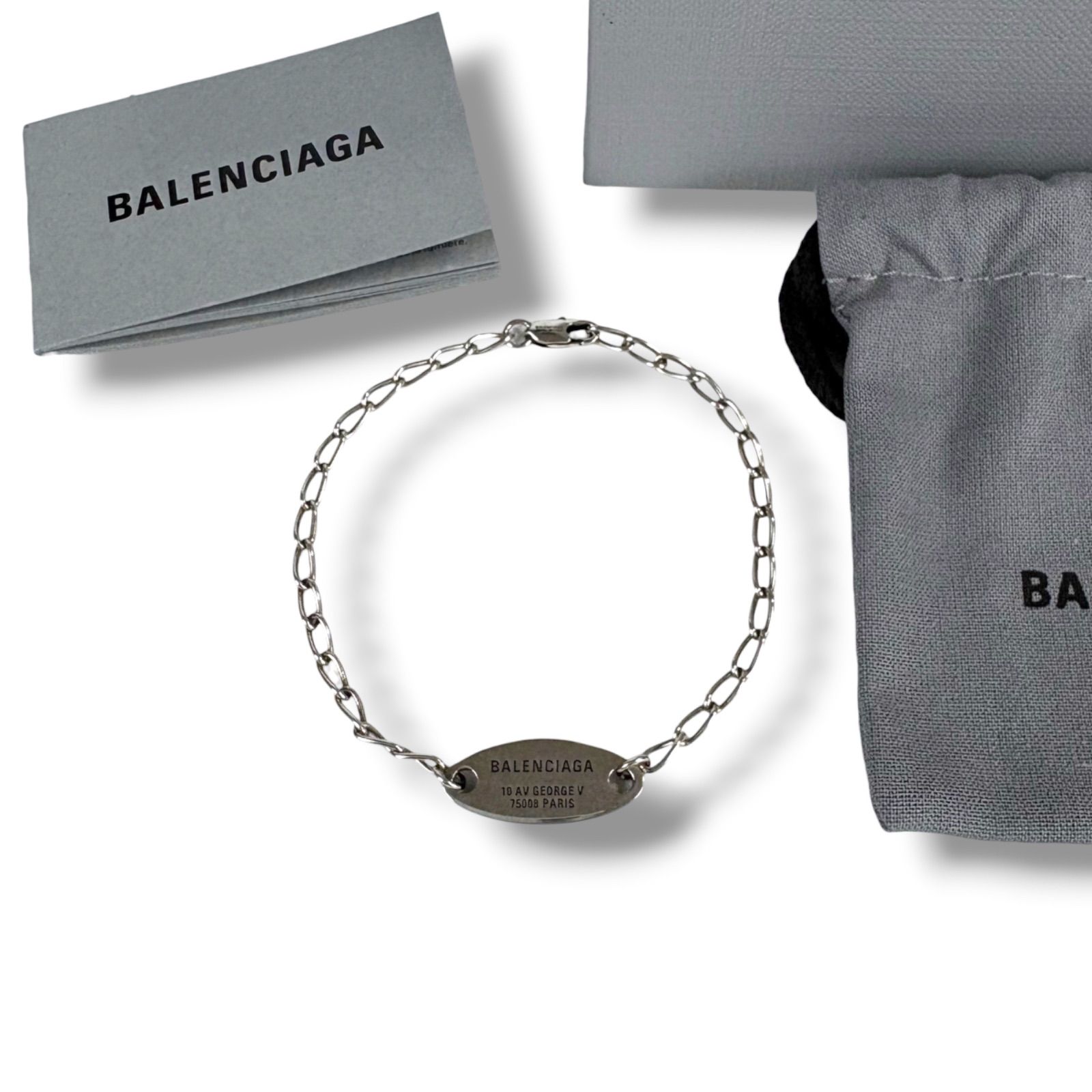 あ*様 BALENCIAGA シルバーメタルチェーンブレスレット バレンシアガ Balenciaga Everyday Bracelet Antique Silver