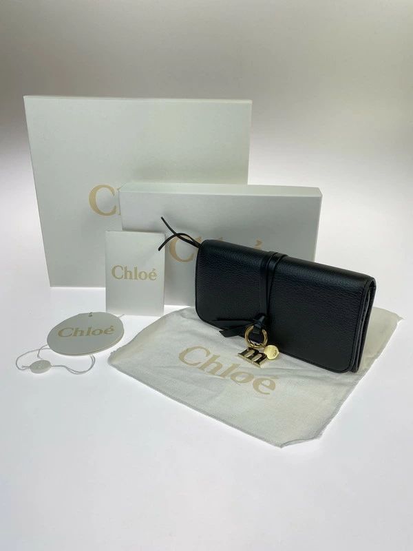 【中古品】Chloe クロエ CHC22SK04MCB79DJ ALPHABET LONG WALLET レザー ロングウォレット サイフ 財布 【181-231224-ab-25-min】