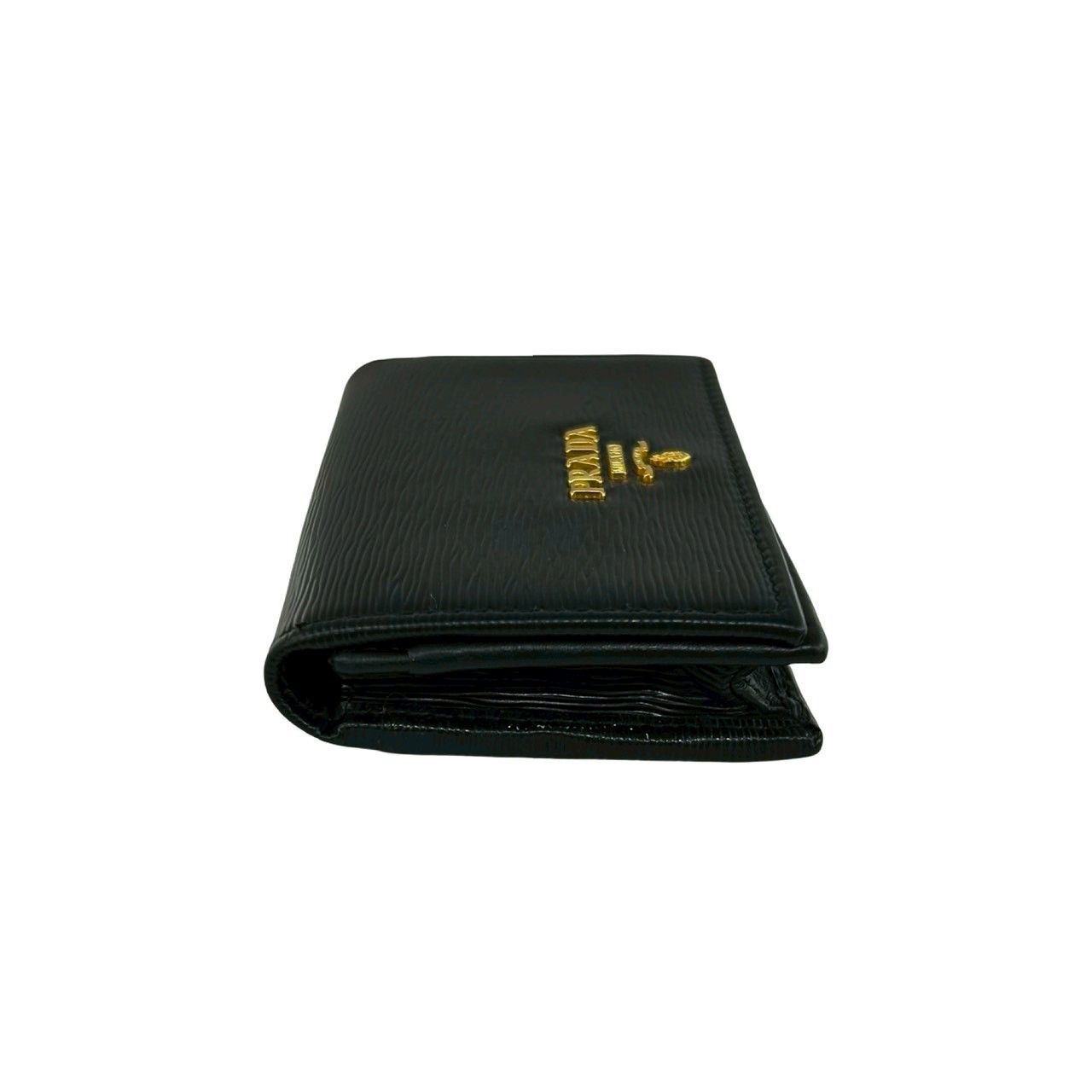 極 美品 PRADA プラダ ロゴ ゴールド 金具 レザー 本革 カードケース 
